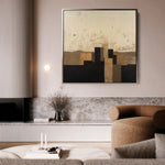 Abstract 1042 Canvas Art 60 x 60 cm / Black