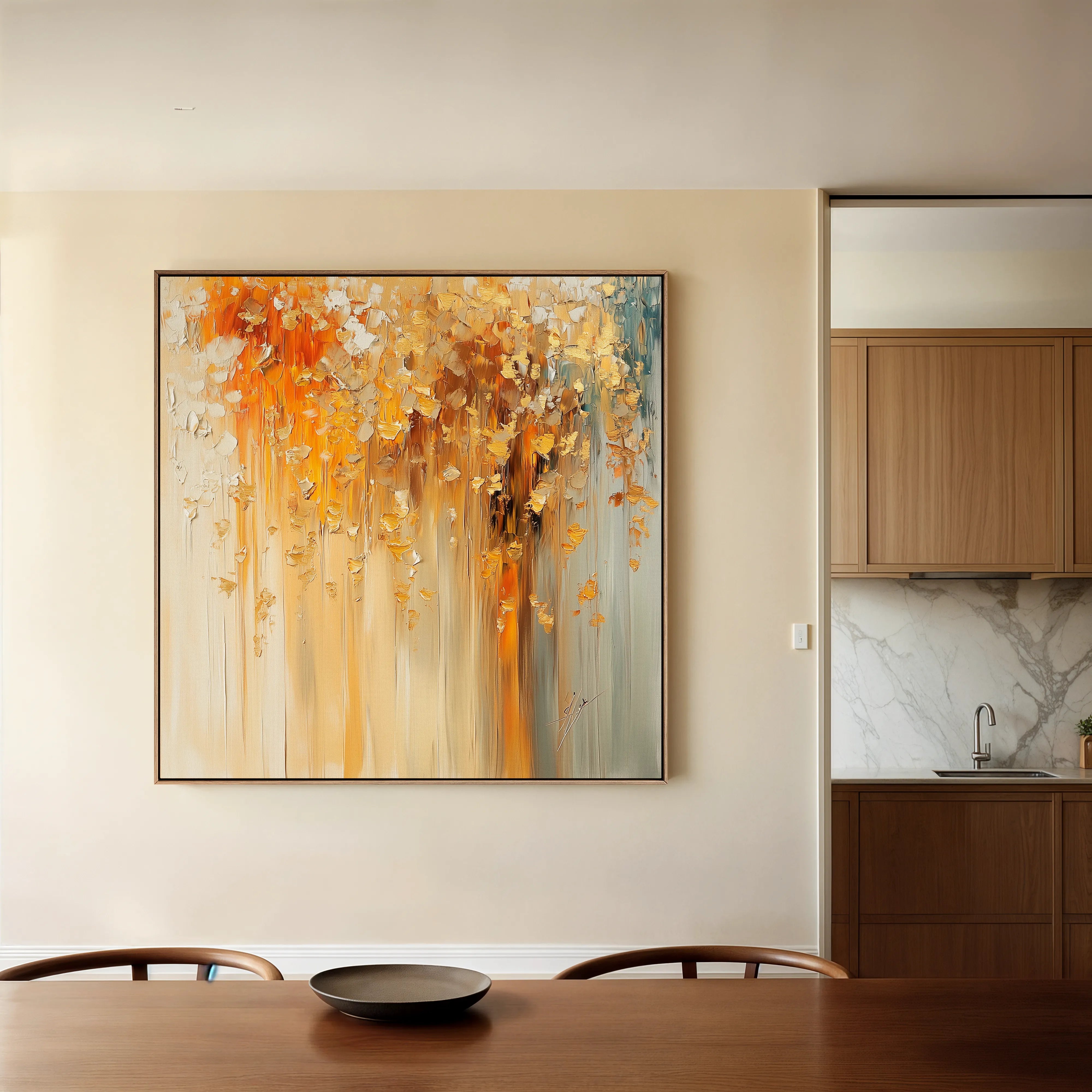 Abstract 1043 Canvas Art 60 x 60 cm / Black