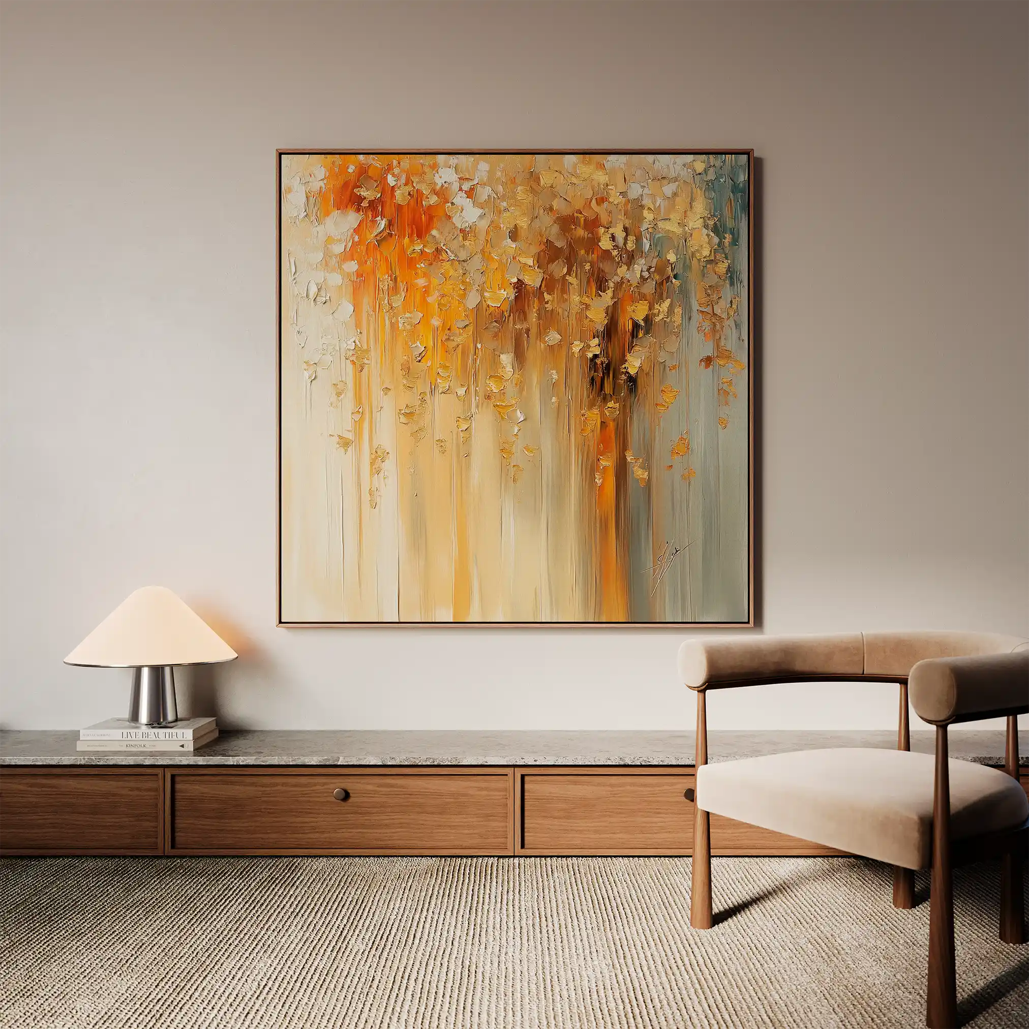 Abstract 1043 Canvas Art 60 x 60 cm / Black