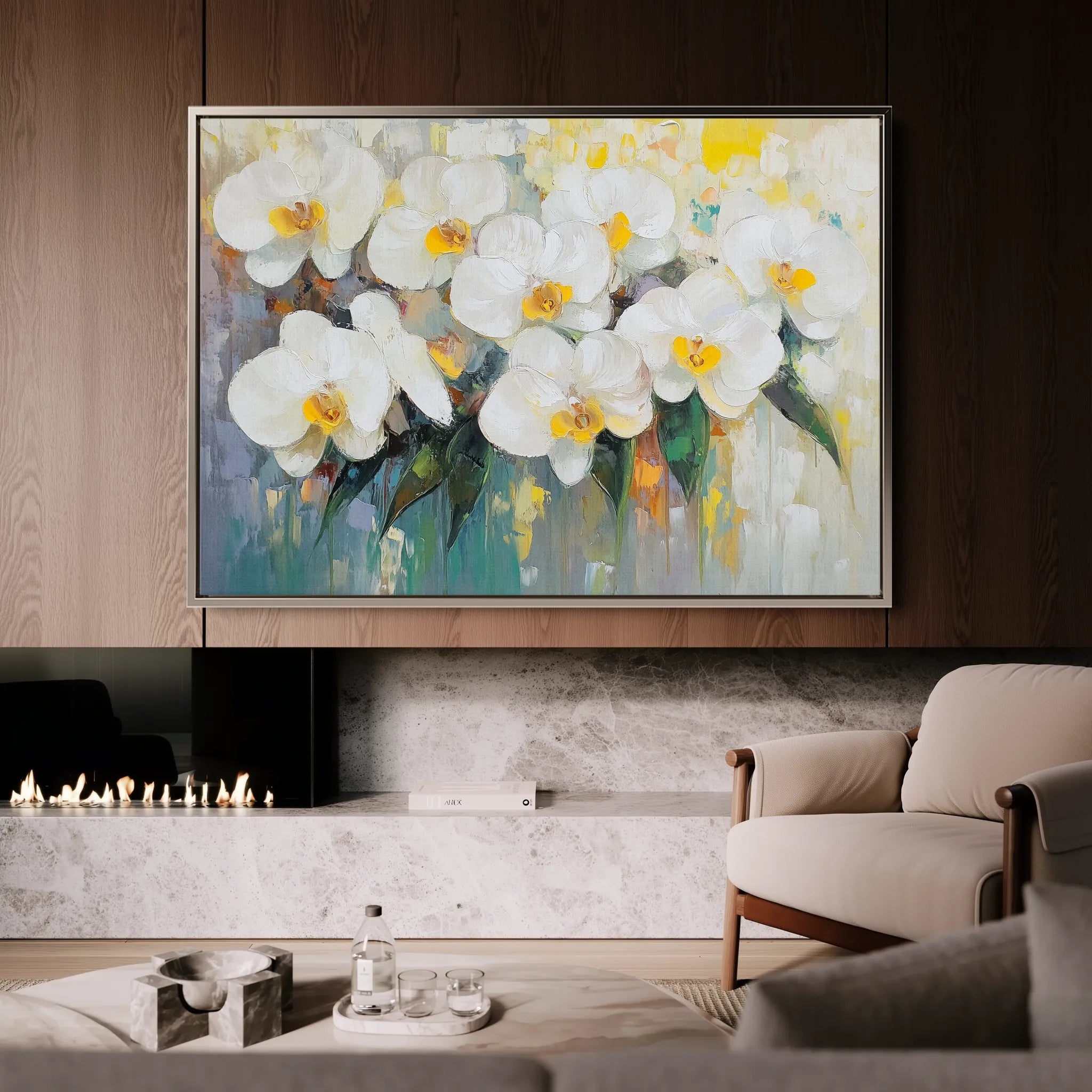 Floral 1044 Canvas Art 60 x 40 cm / Black