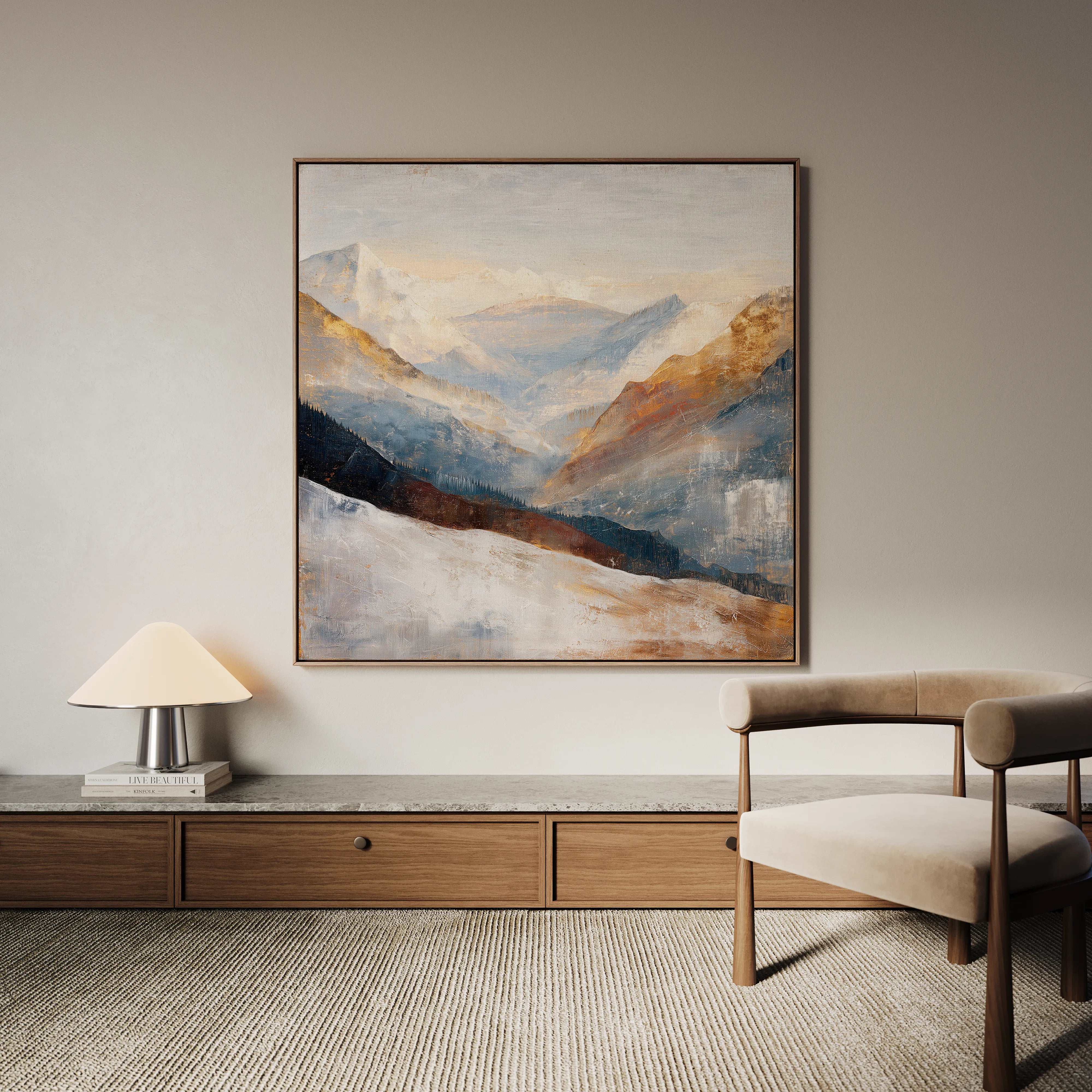 Abstract 1045 Canvas Art 60 x 60 cm / Black