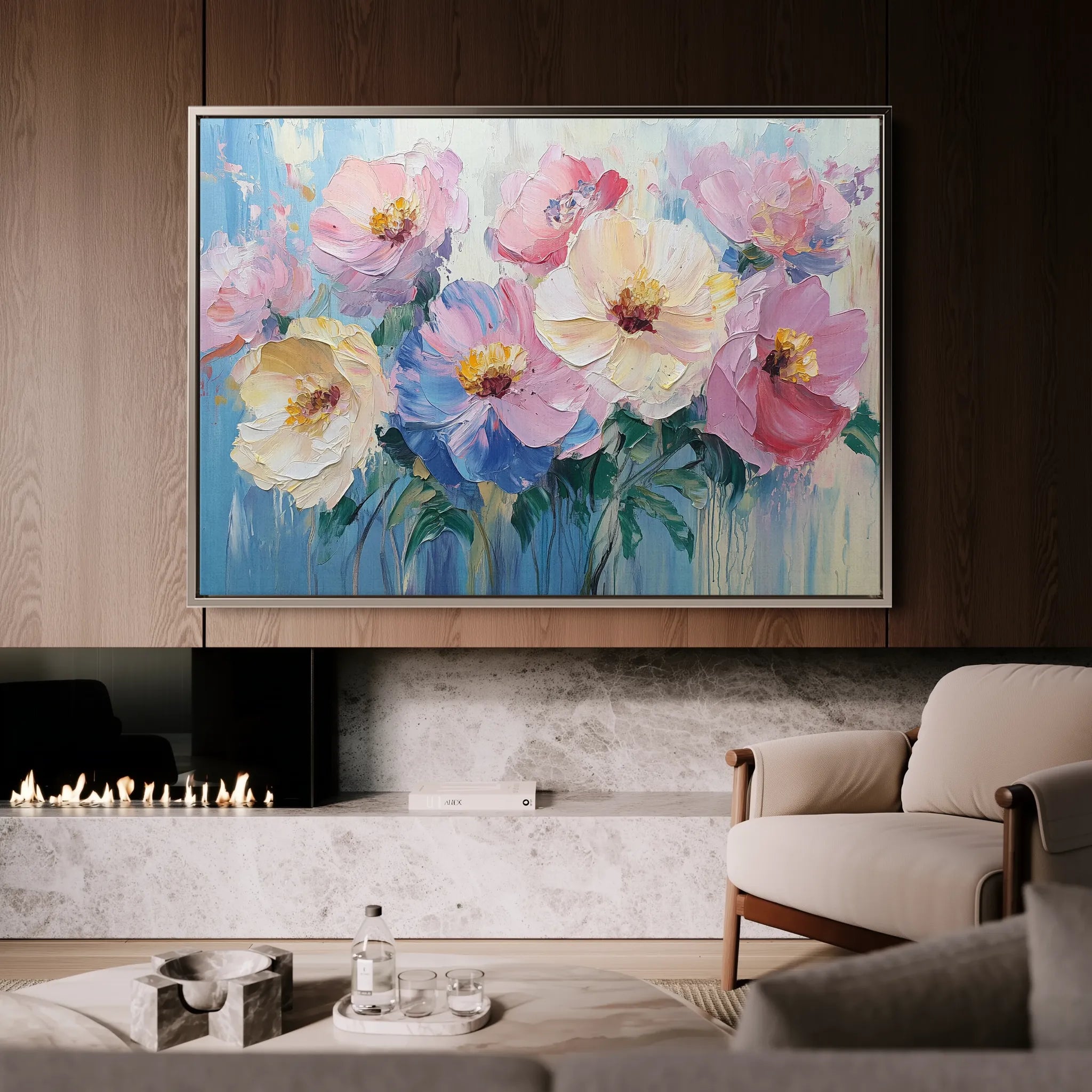 Floral 1047 Canvas Art 60 x 40 cm / Black