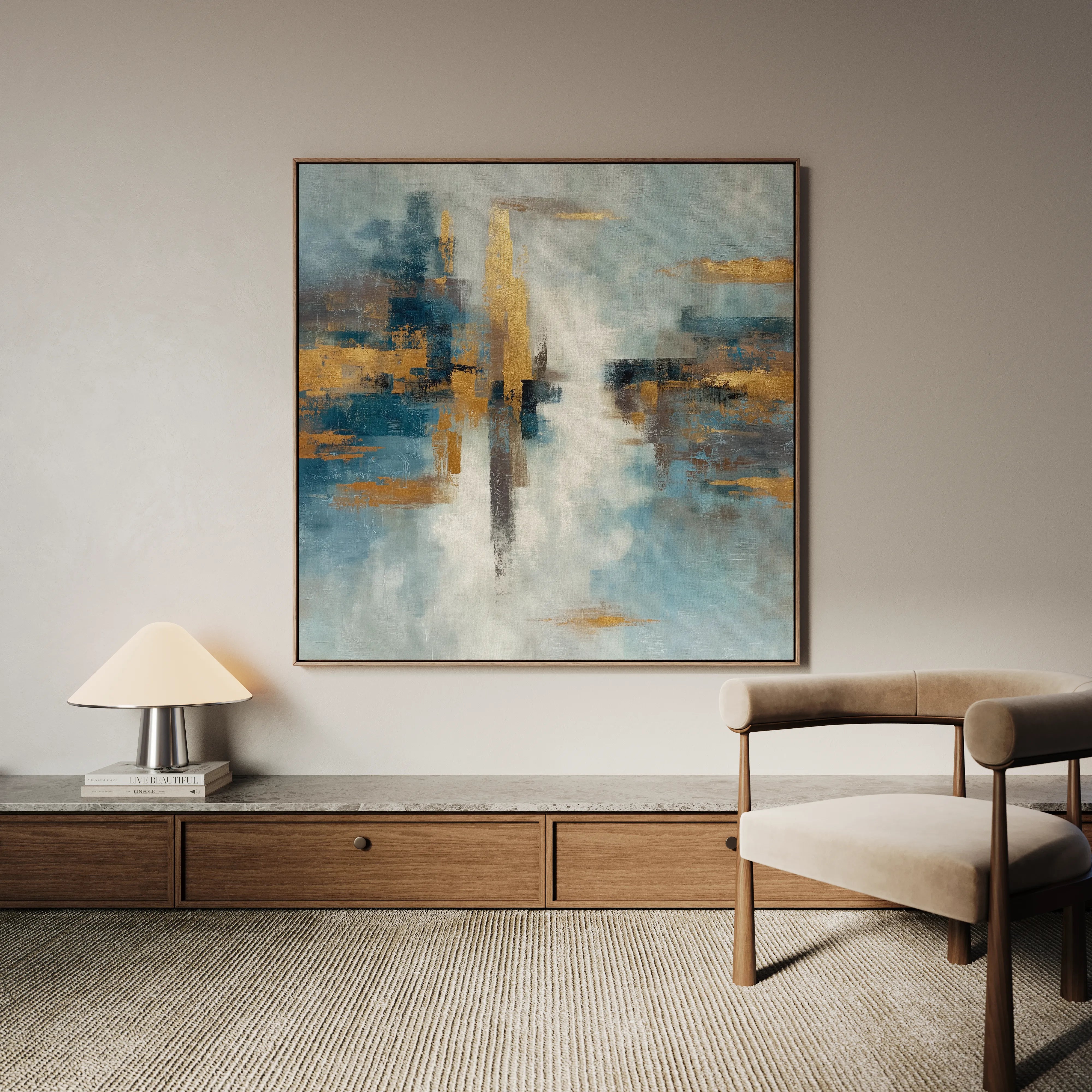 Abstract 1048 Canvas Art 60 x 60 cm / Black