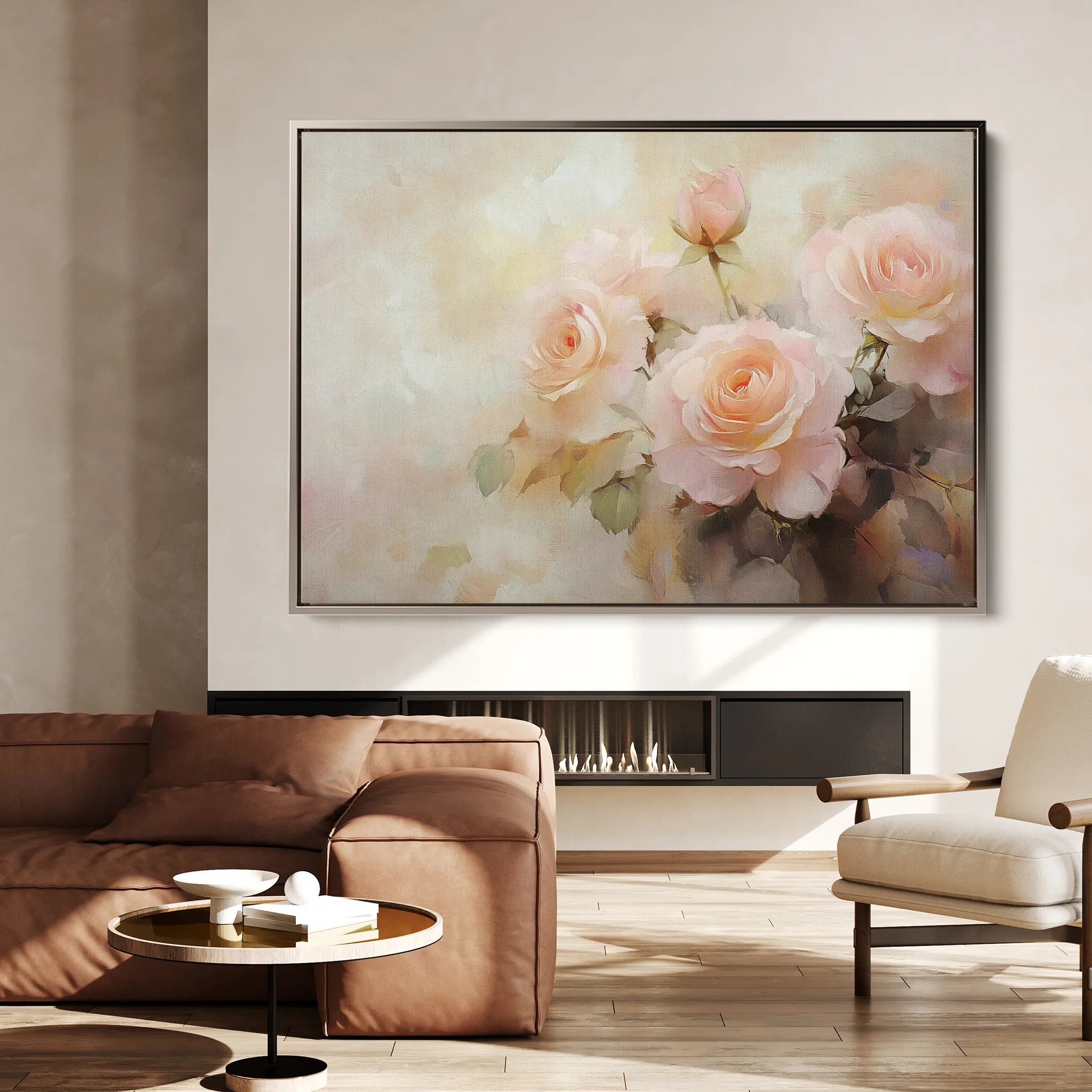 Floral 1048 Canvas Art 60 x 40 cm / Black
