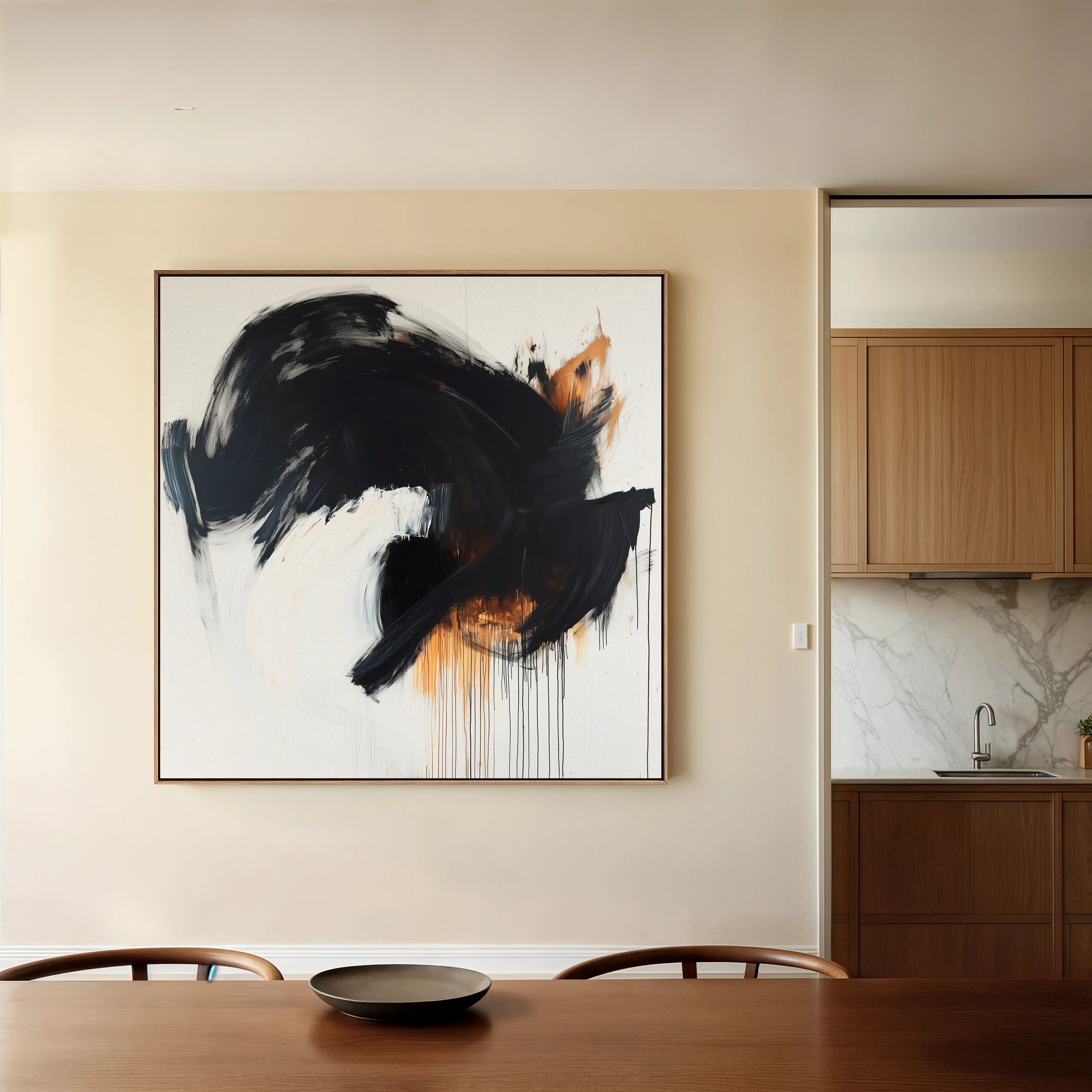 Abstract 1049 Canvas Art 60 x 60 cm / Black