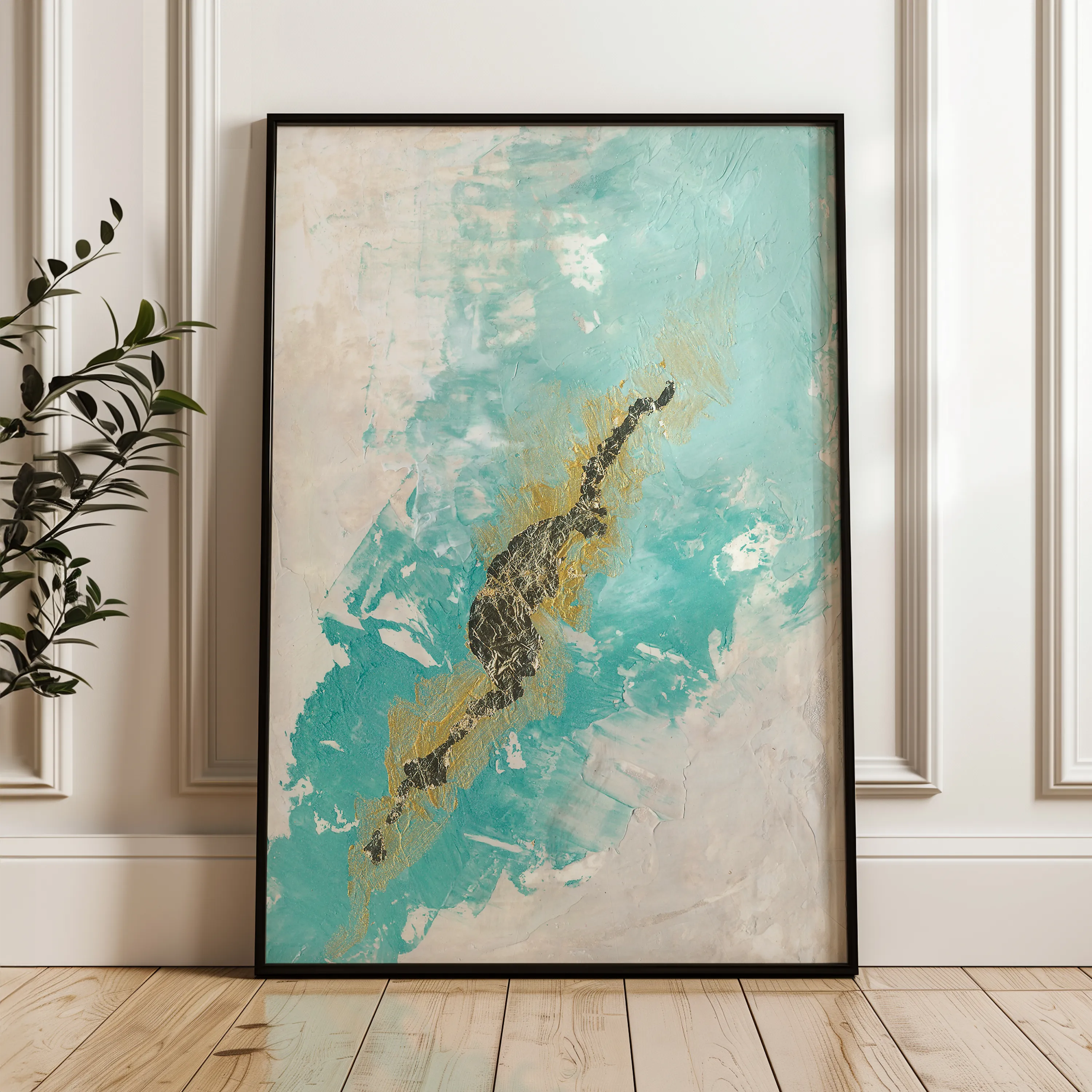 Abstract 105 Canvas Art 60 x 40 cm / Black
