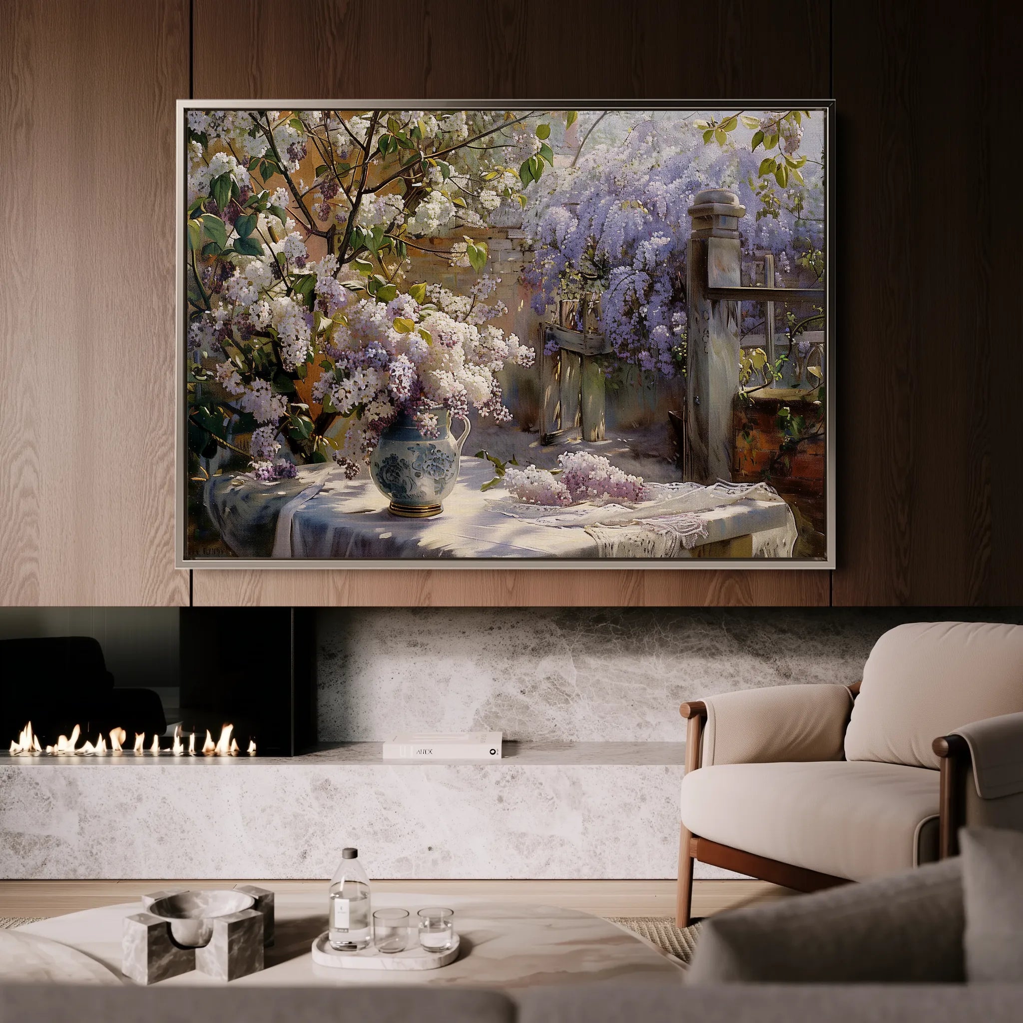 Floral 105 Canvas Art 60 x 40 cm / Black