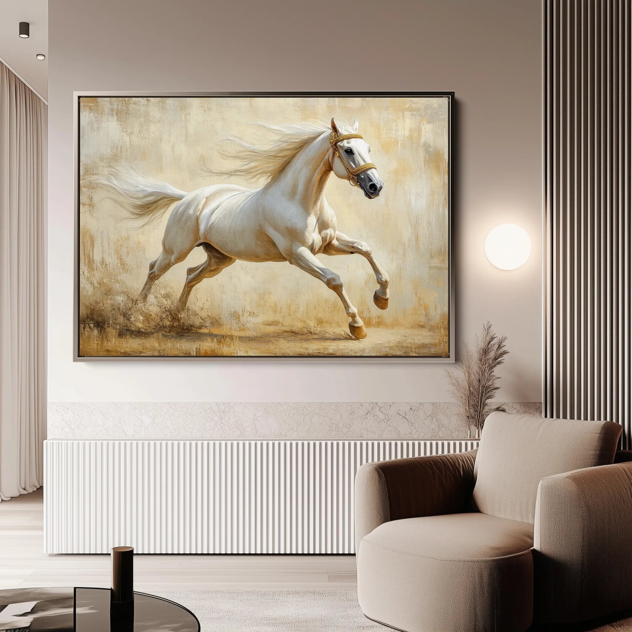Horses 105 Canvas Art 60 x 40 cm / Black