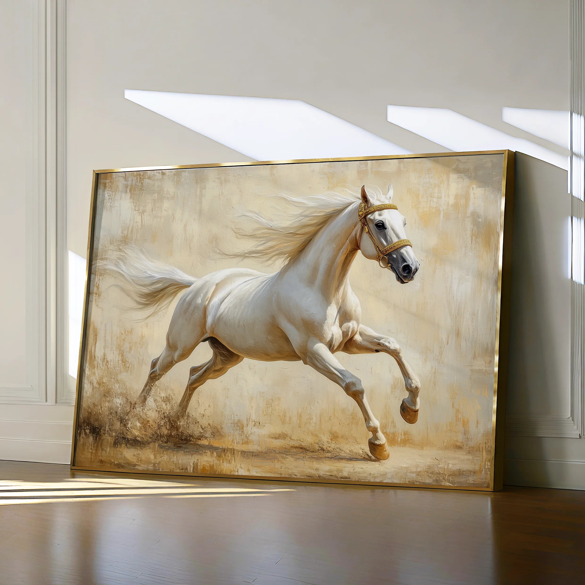Horses 105 Canvas Art 60 x 40 cm / Black