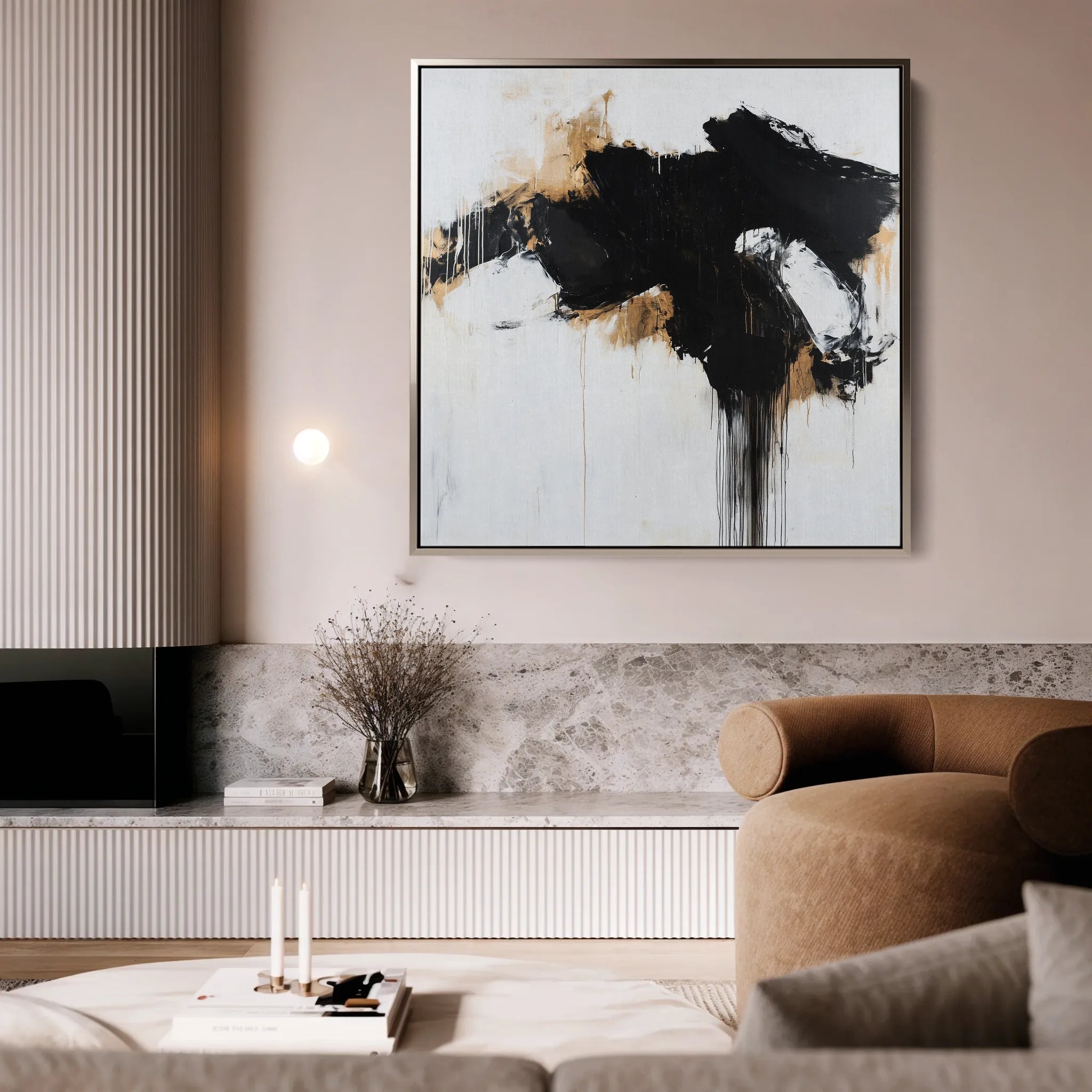 Abstract 1050 Canvas Art 60 x 60 cm / Black