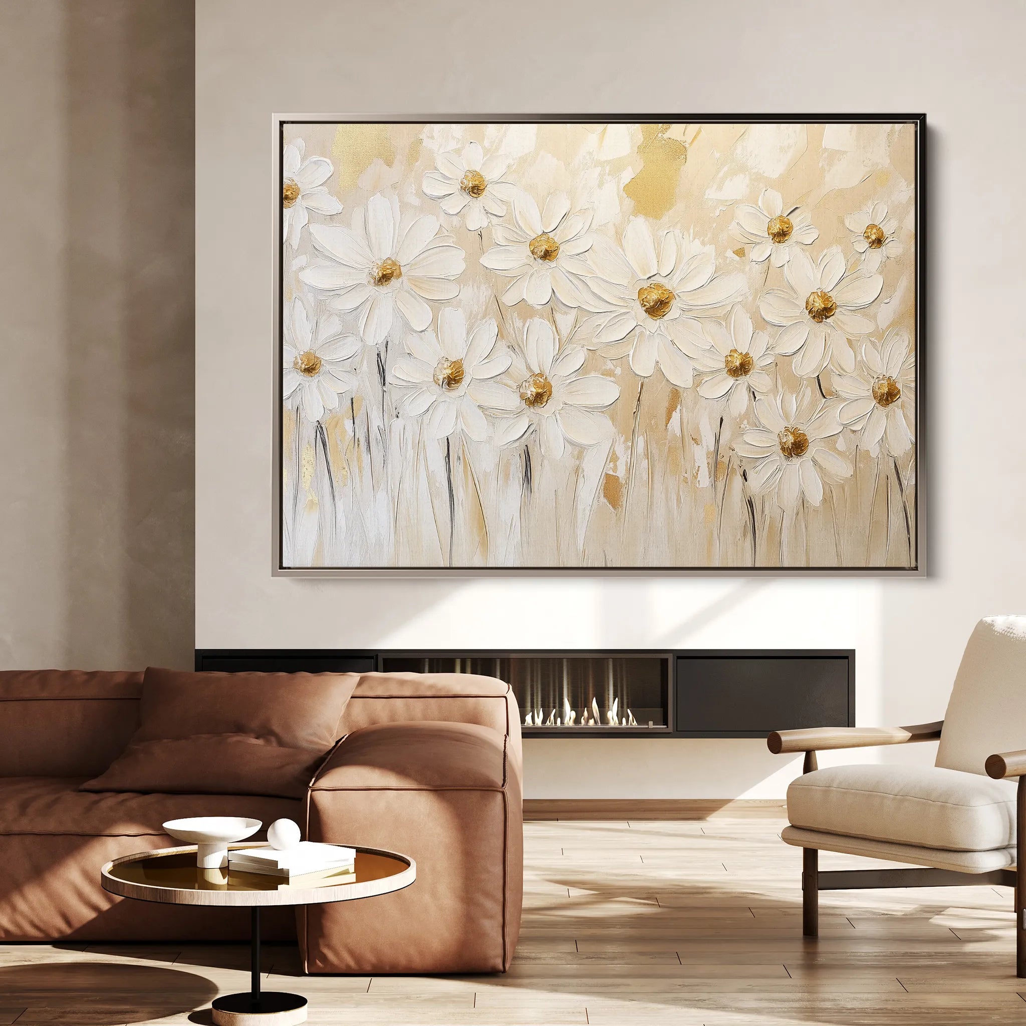 Floral 1050 Canvas Art 60 x 40 cm / Black