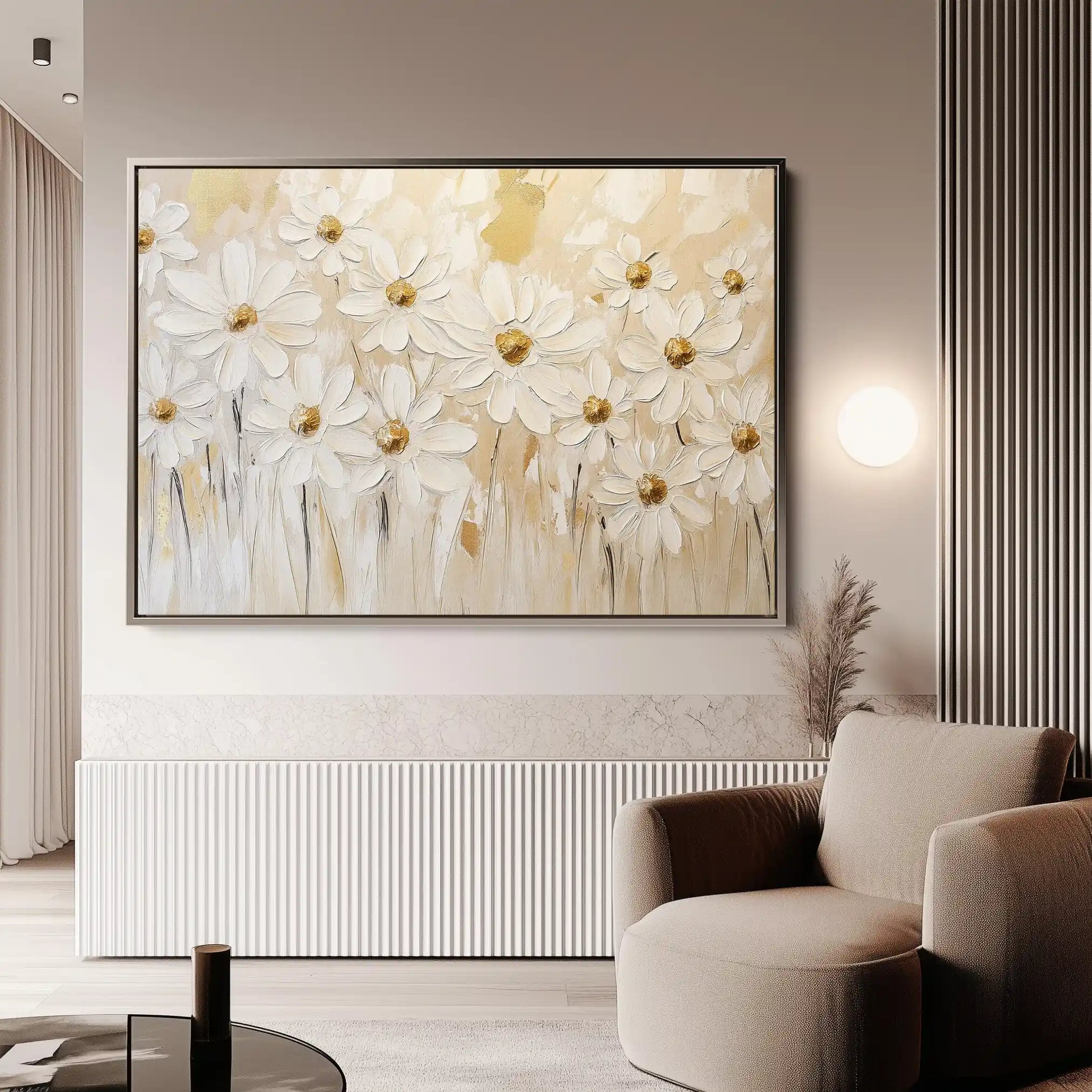 Floral 1050 Canvas Art 60 x 40 cm / Black