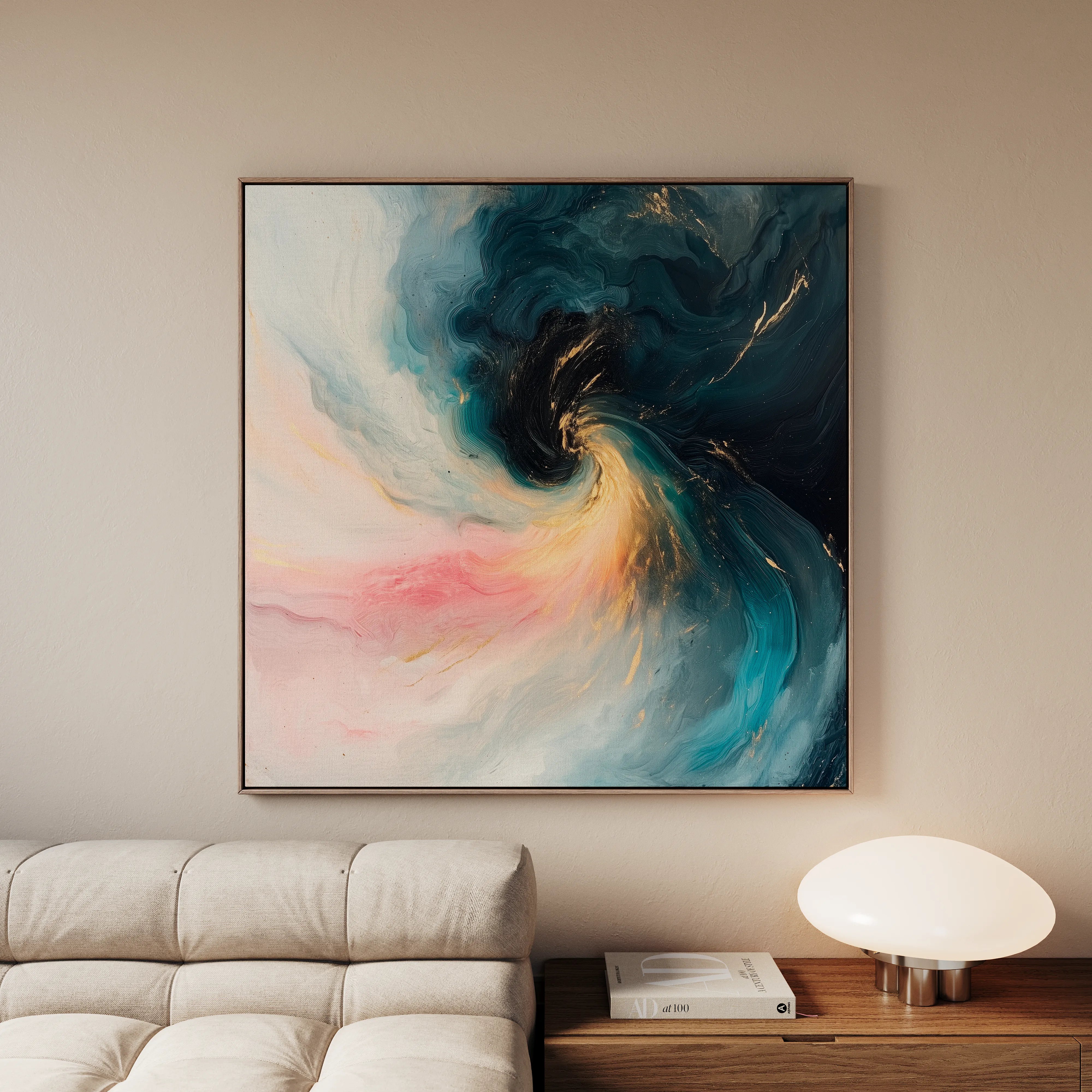 Abstract 1052 Canvas Art 60 x 60 cm / Black