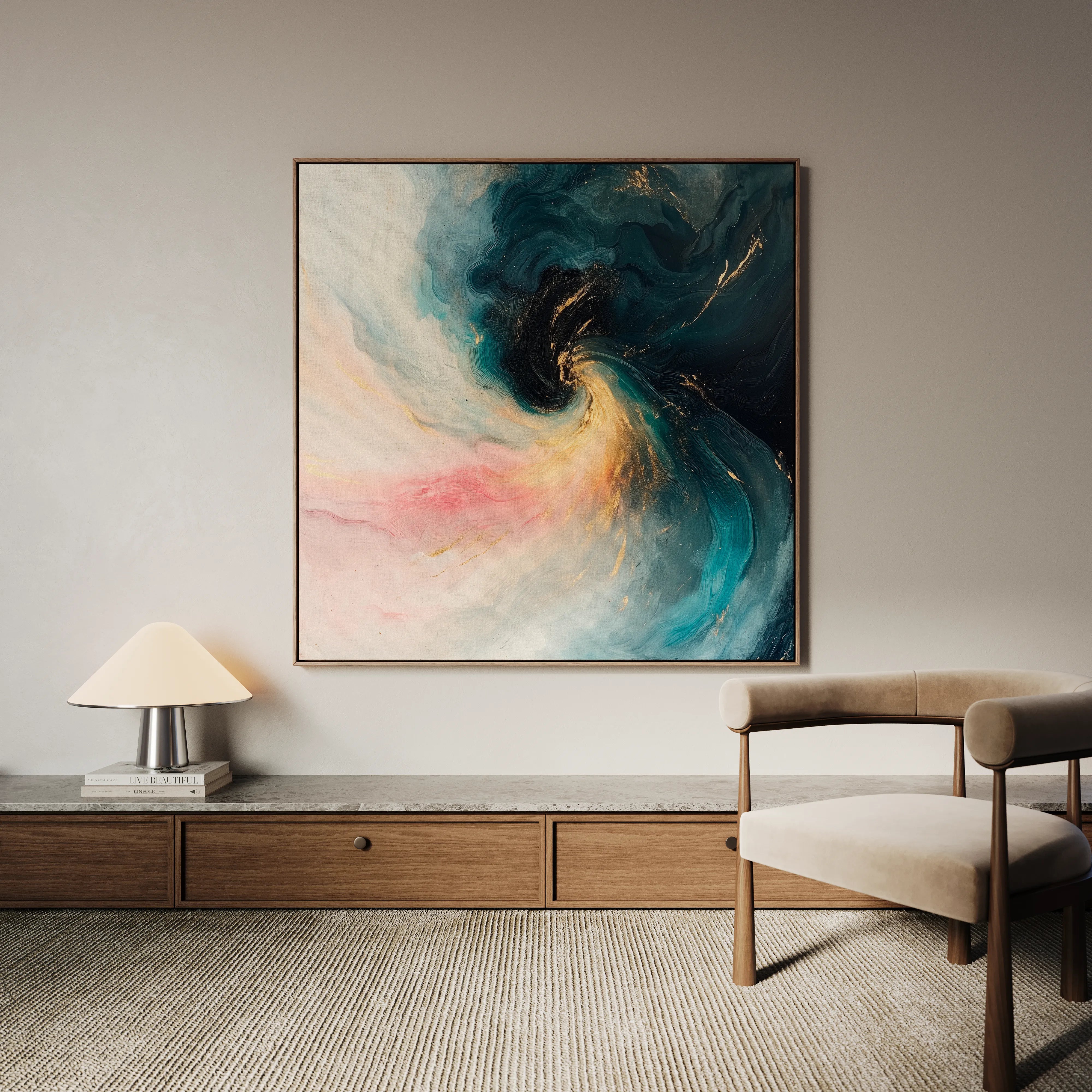 Abstract 1052 Canvas Art 60 x 60 cm / Black