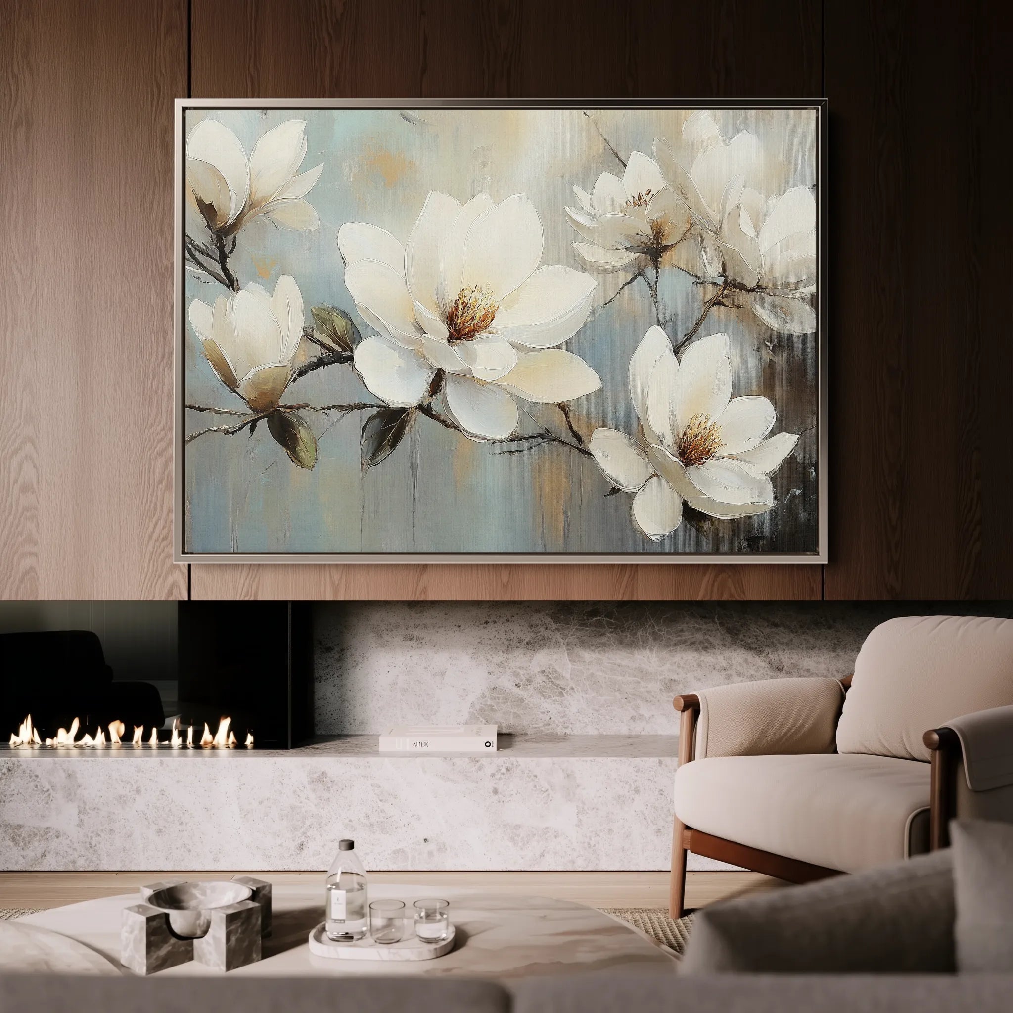 Floral 1052 Canvas Art 60 x 40 cm / Black