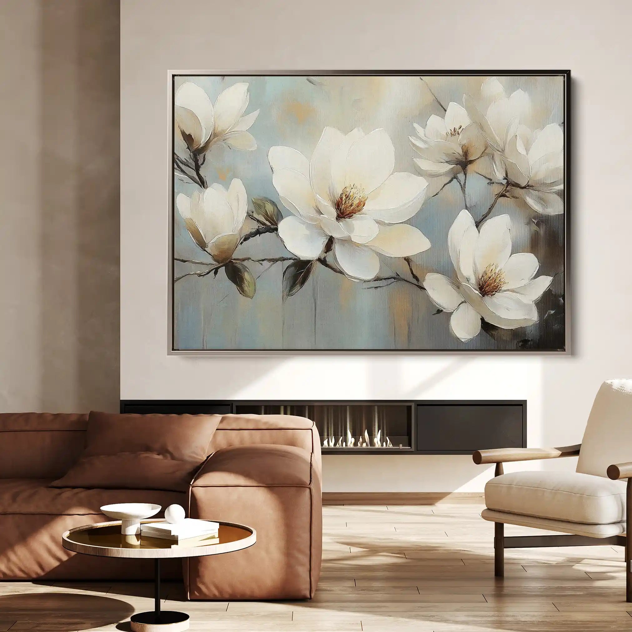 Floral 1052 Canvas Art 60 x 40 cm / Black