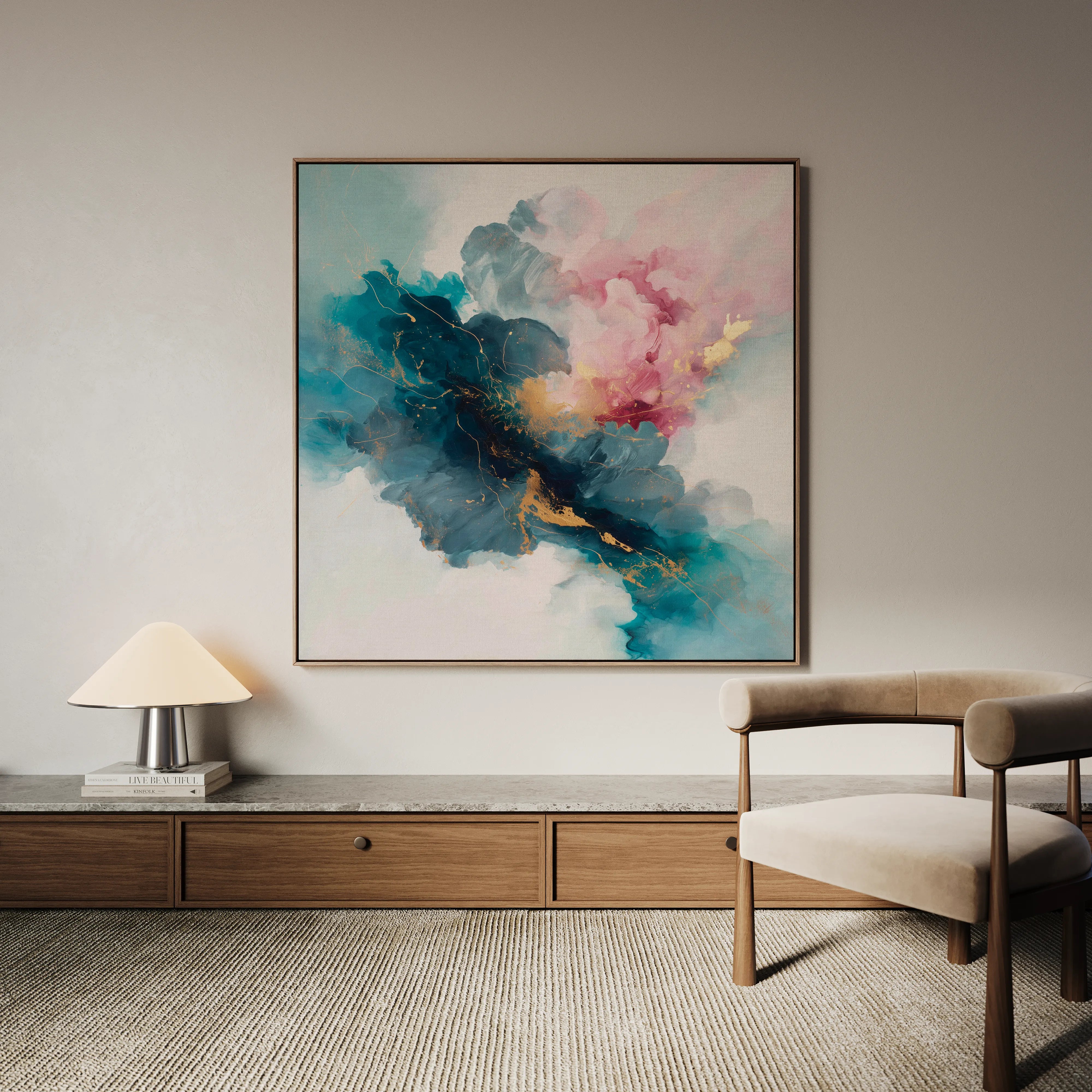 Abstract 1053 Canvas Art 60 x 60 cm / Black