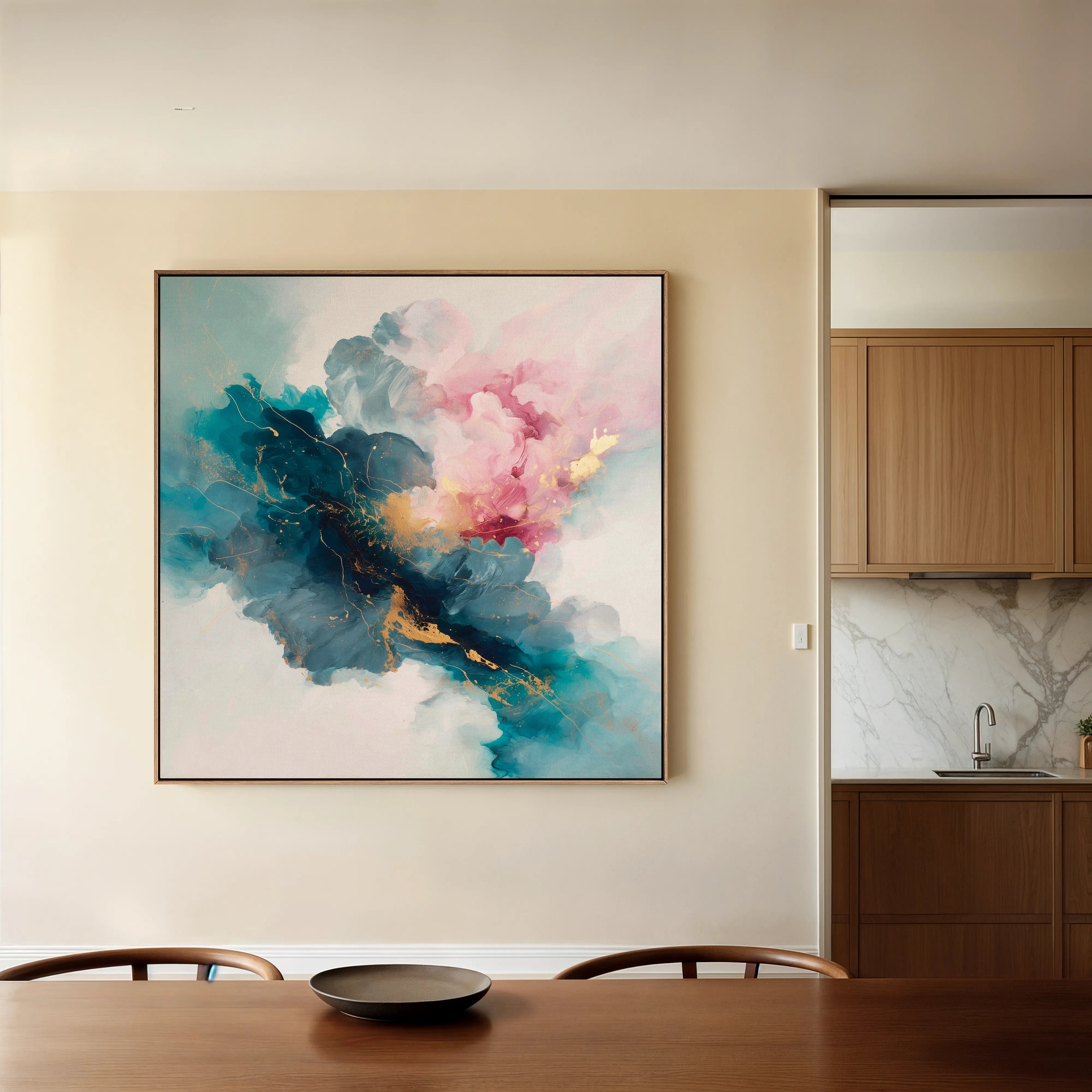 Abstract 1053 Canvas Art 60 x 60 cm / Black