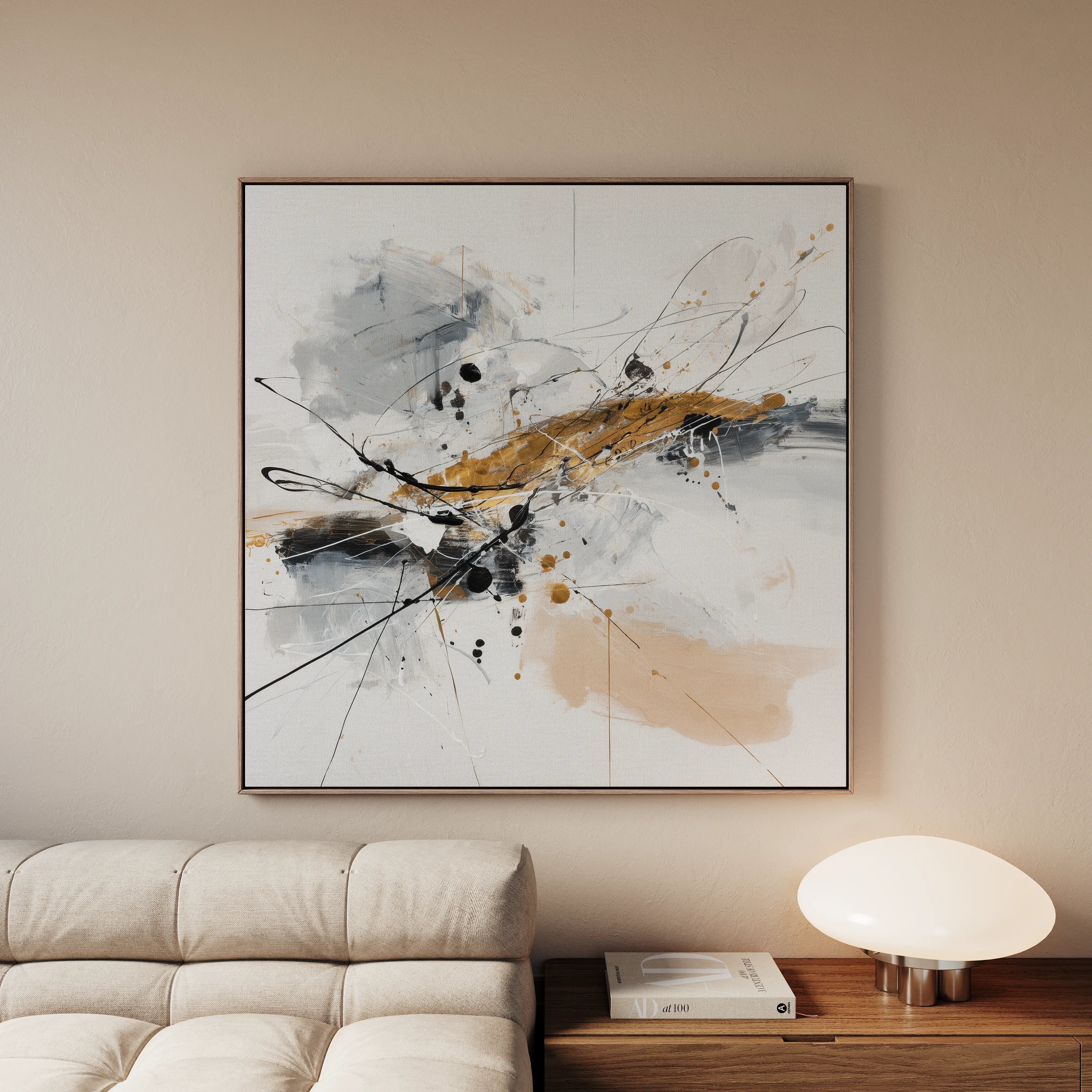 Abstract 1054 Canvas Art 60 x 60 cm / Black