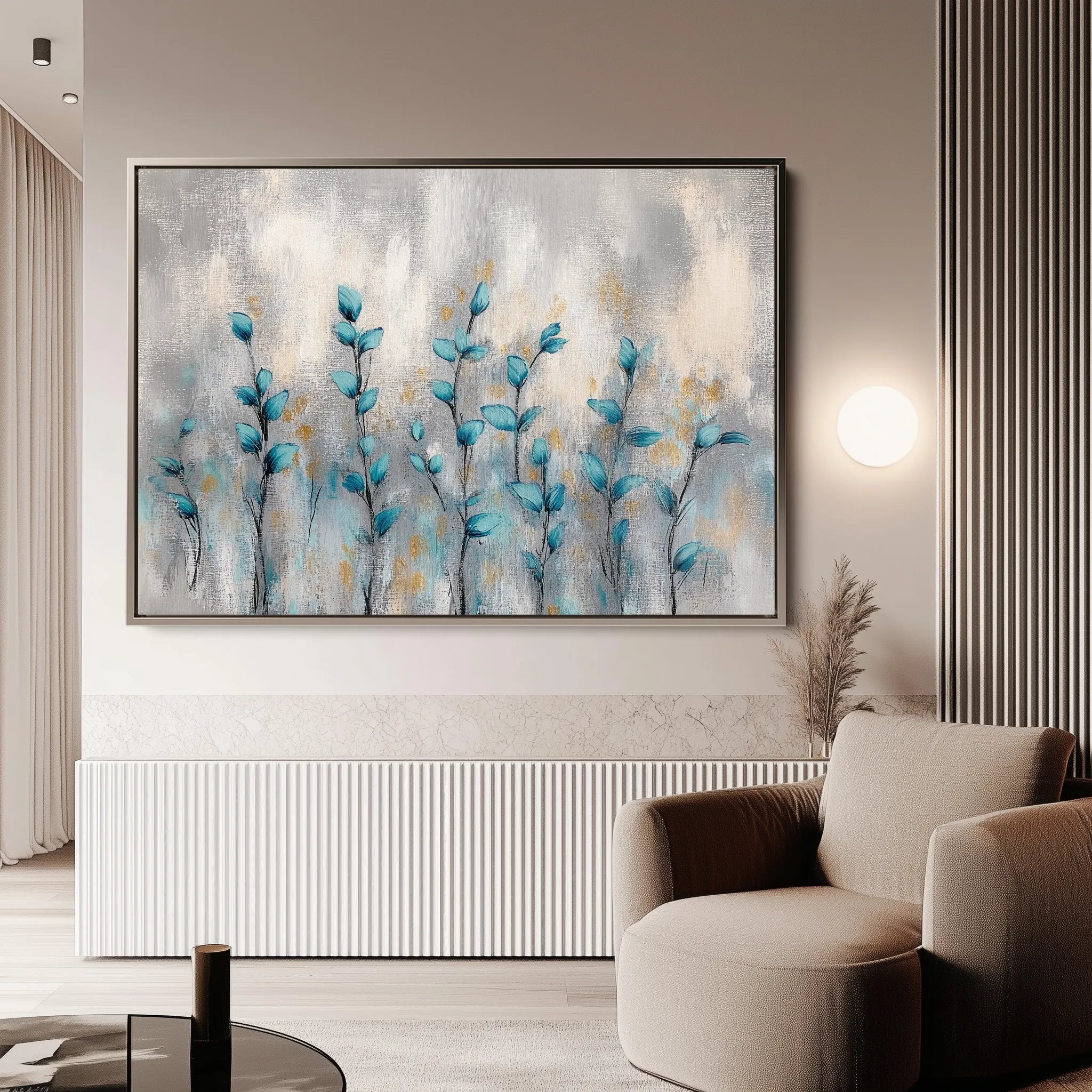 Floral 1054 Canvas Art 60 x 40 cm / Black