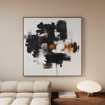 Abstract 1055 Canvas Art 60 x 60 cm / Black