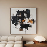 Abstract 1055 Canvas Art 60 x 60 cm / Black