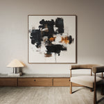 Abstract 1055 Canvas Art 60 x 60 cm / Black