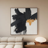 Abstract 1056 Canvas Art 60 x 60 cm / Black
