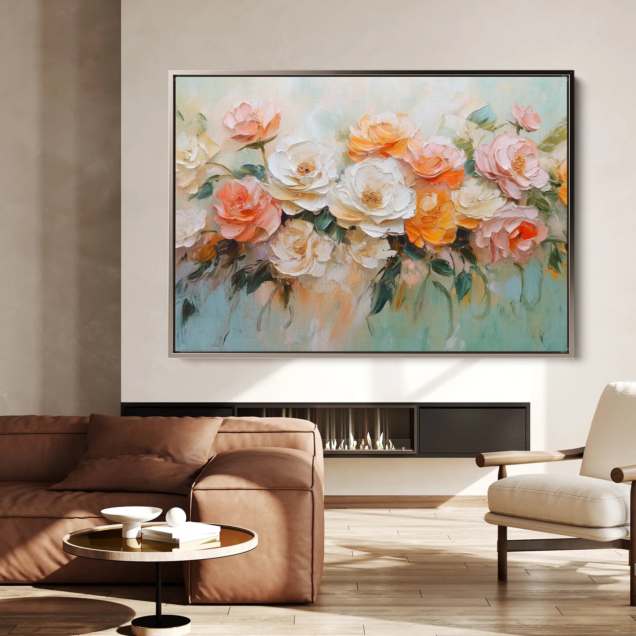Floral 1056 Canvas Art 60 x 40 cm / Black