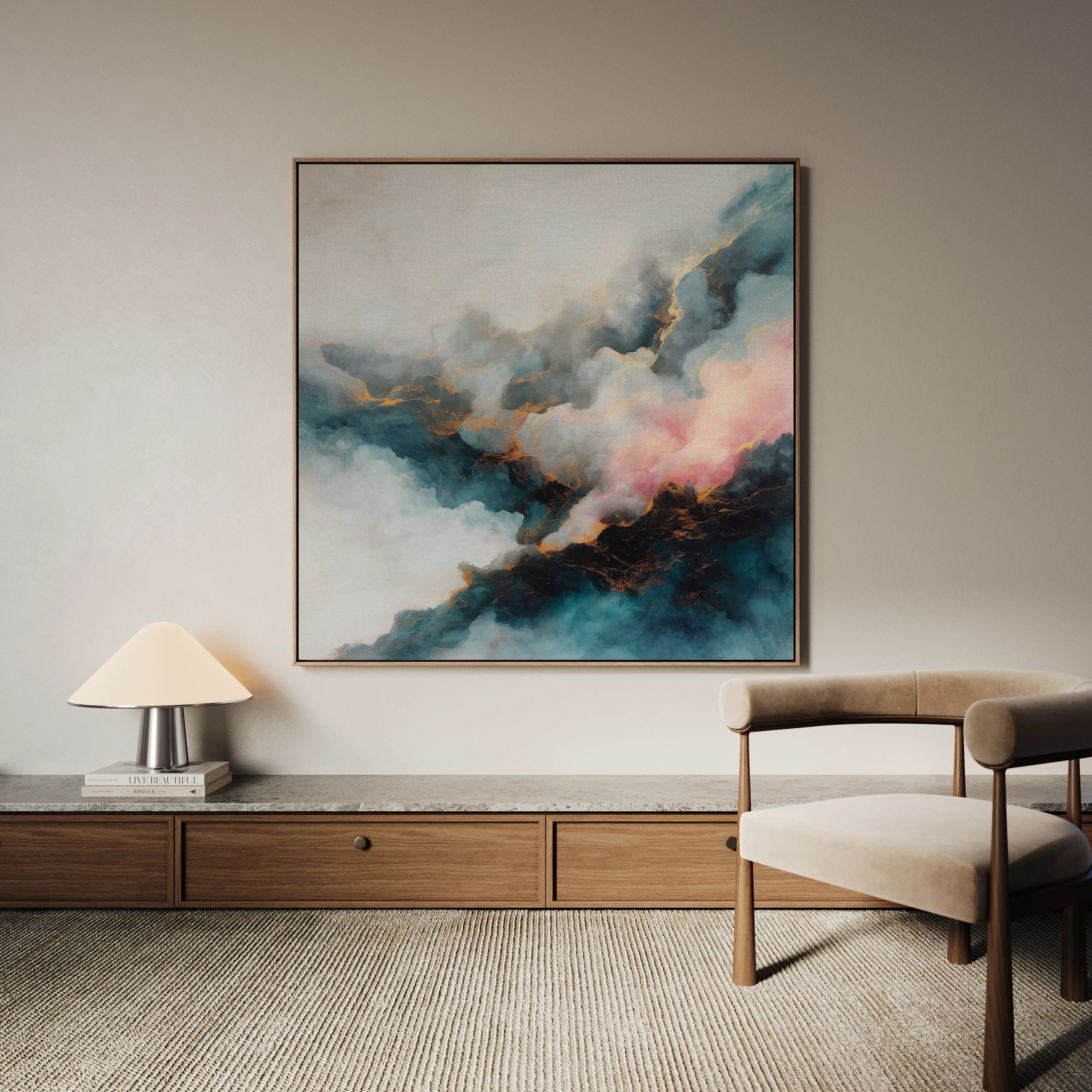 Abstract 1057 Canvas Art 60 x 60 cm / Black