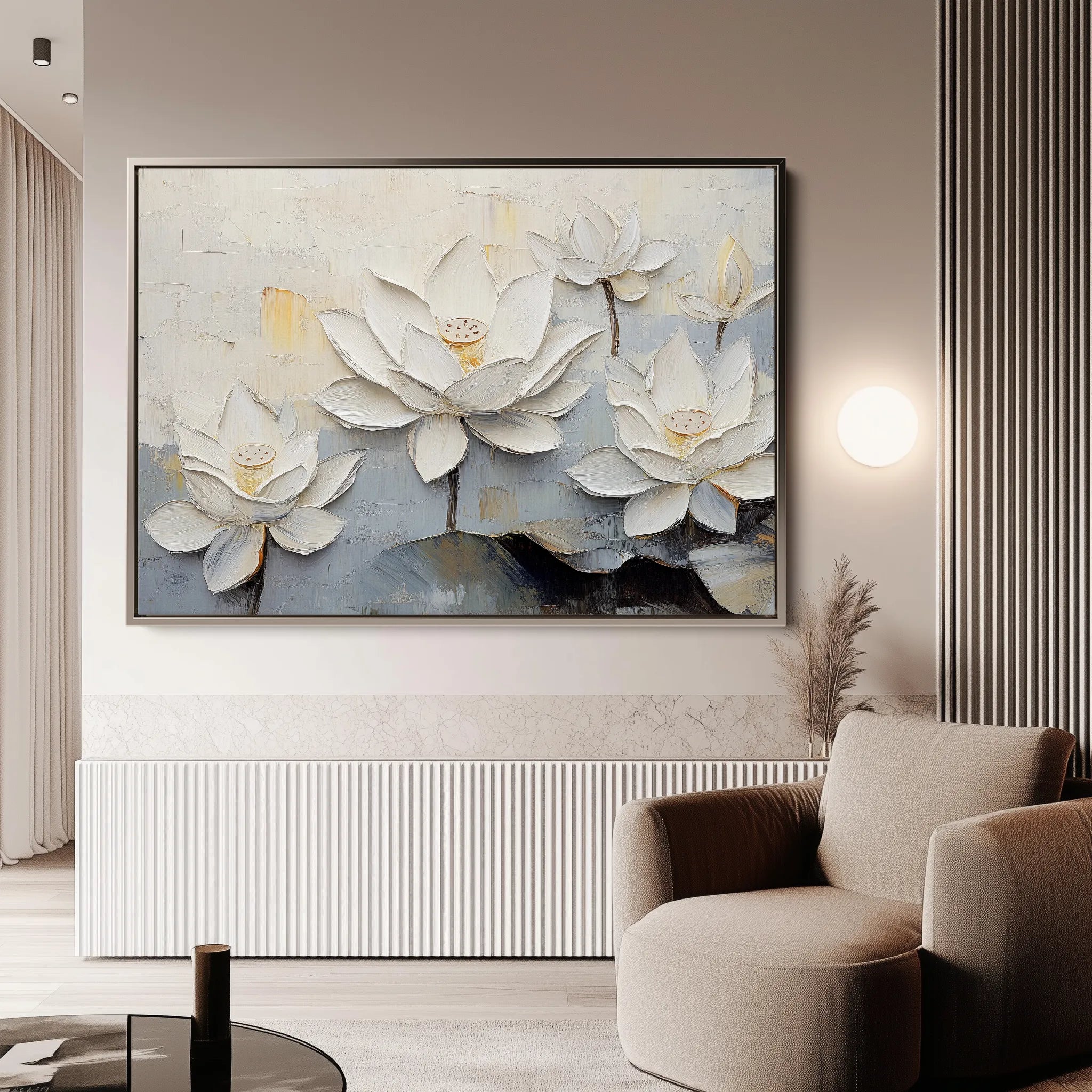 Floral 1057 Canvas Art 60 x 40 cm / Black
