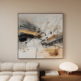 Abstract 1058 Canvas Art 60 x 60 cm / Black