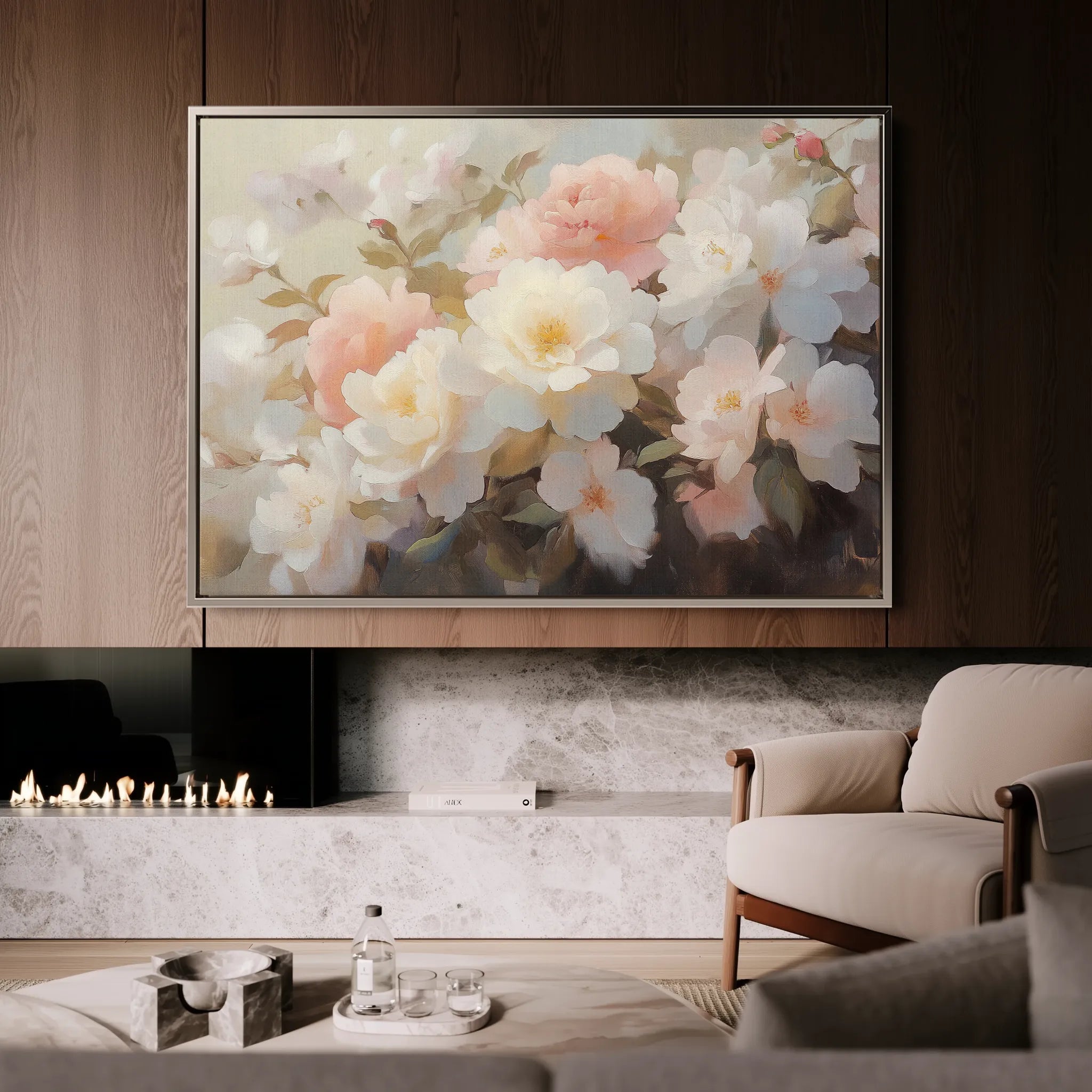 Floral 1058 Canvas Art 60 x 40 cm / Black