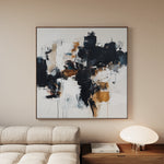 Abstract 1059 Canvas Art 60 x 60 cm / Black
