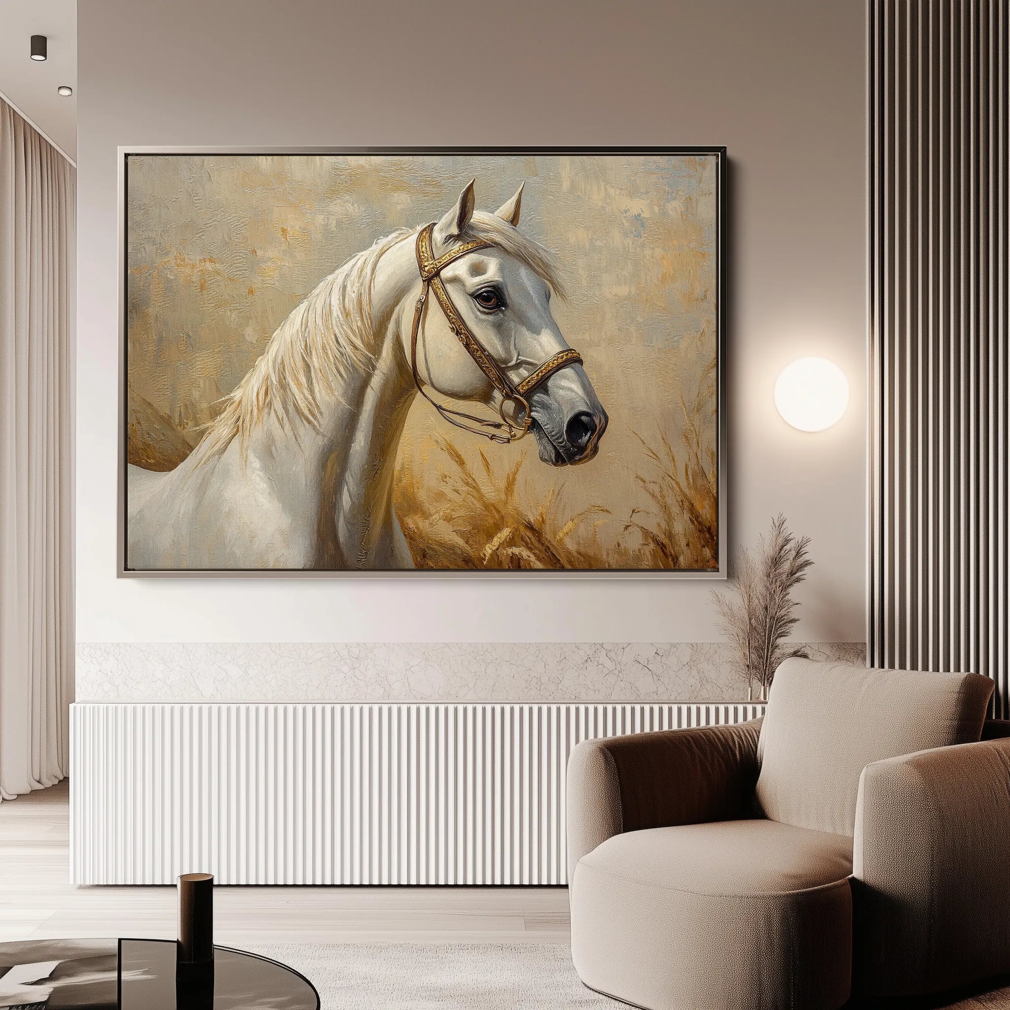 Horses 106 Canvas Art 60 x 40 cm / Black