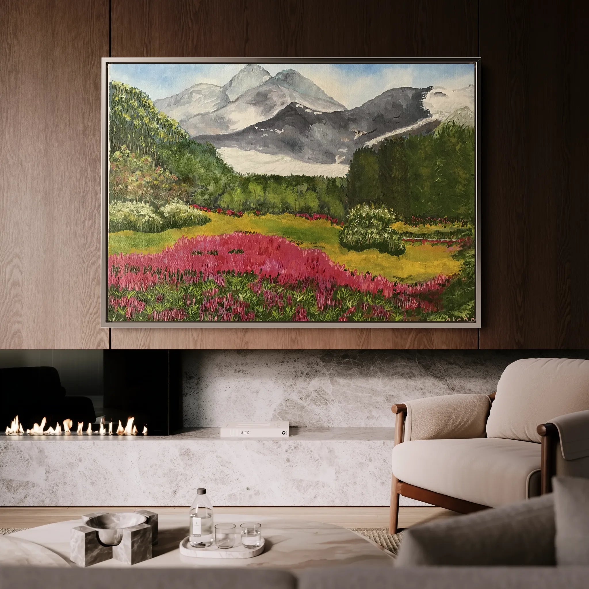 Landscape 106 Canvas Art 60 x 40 cm / Black