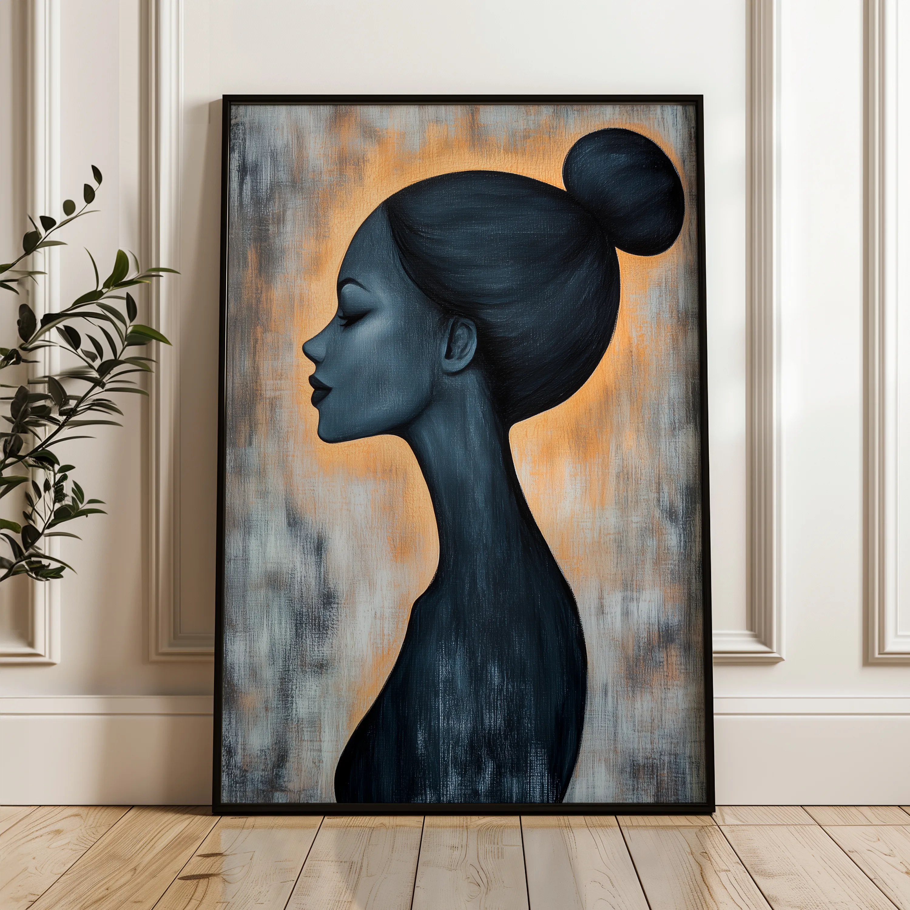 Portrait 106 Canvas Art 60 x 40 cm / Black
