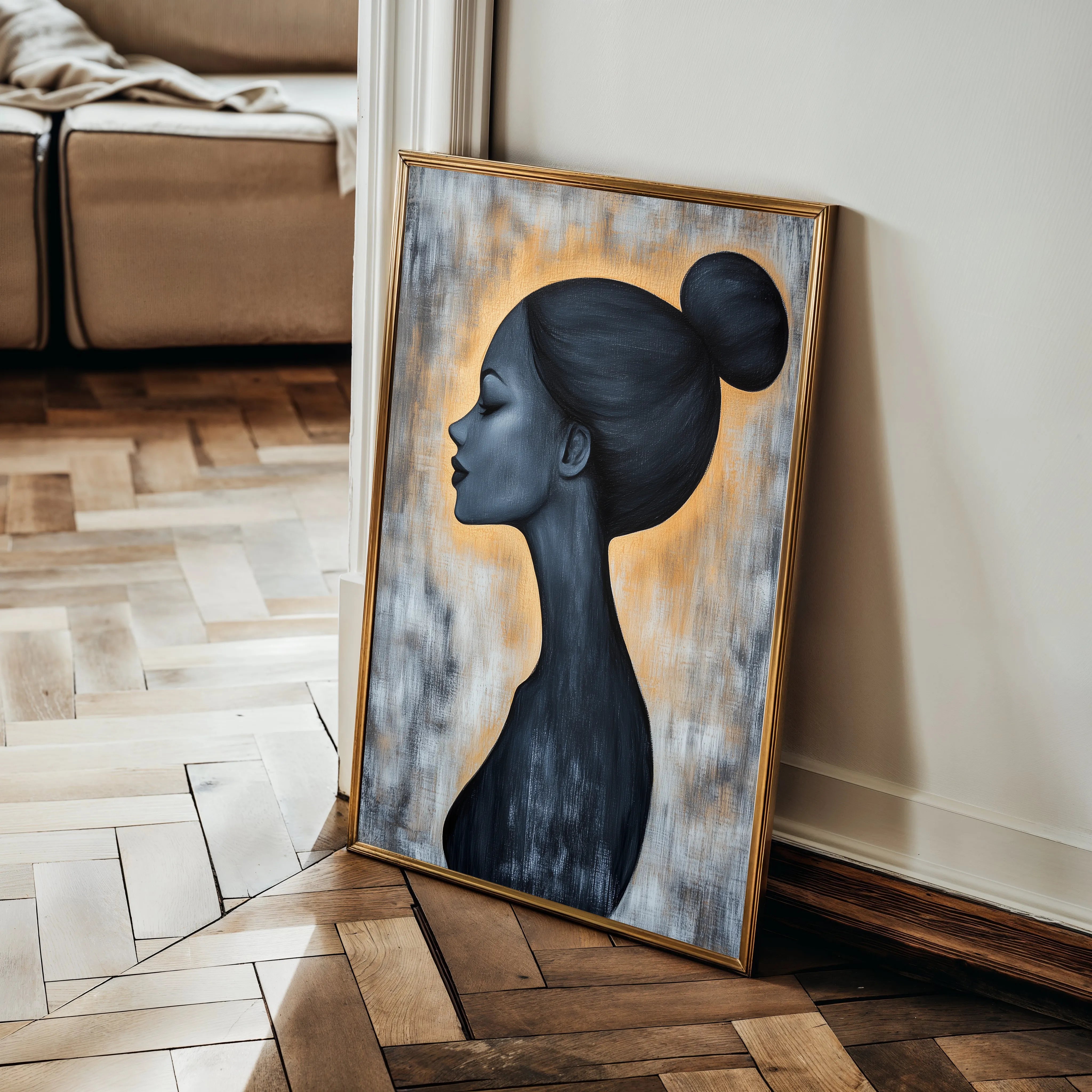 Portrait 106 Canvas Art 60 x 40 cm / Black
