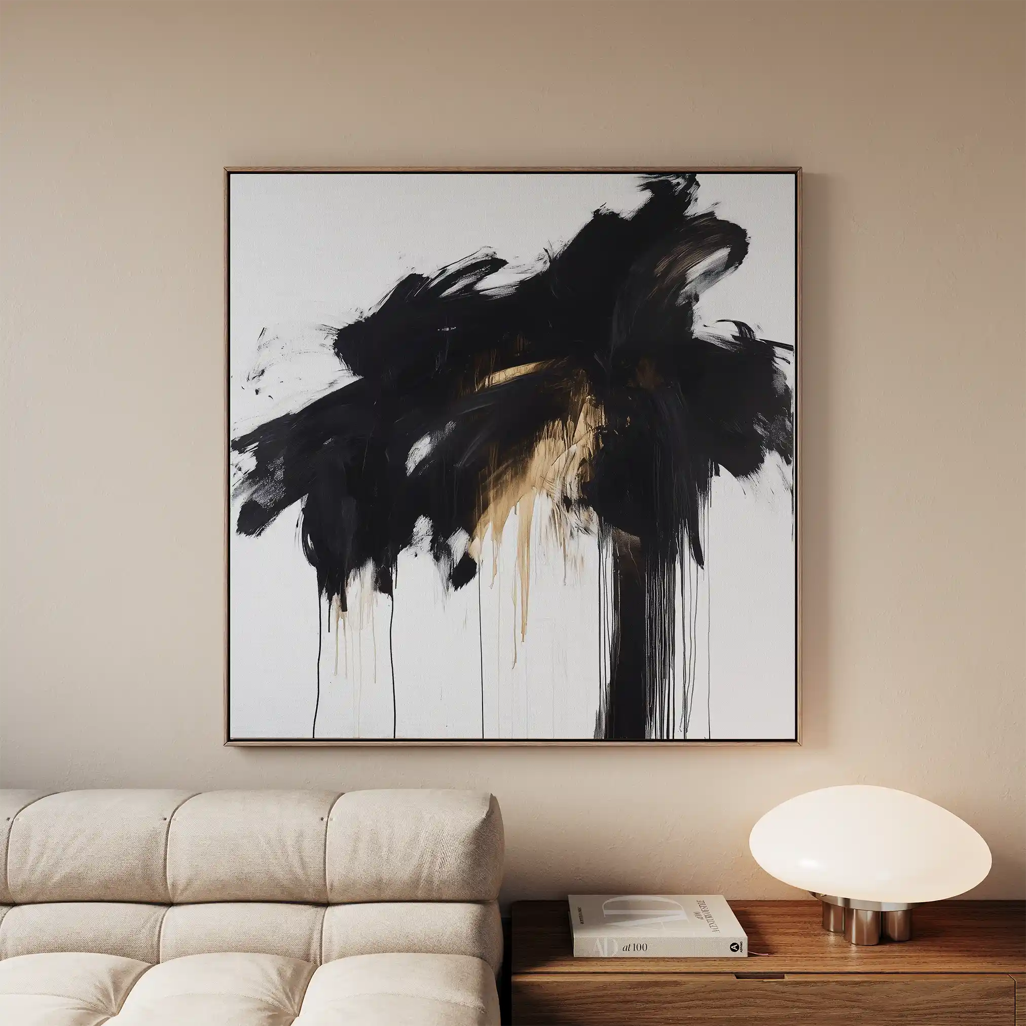 Abstract 1060 Canvas Art 60 x 60 cm / Black