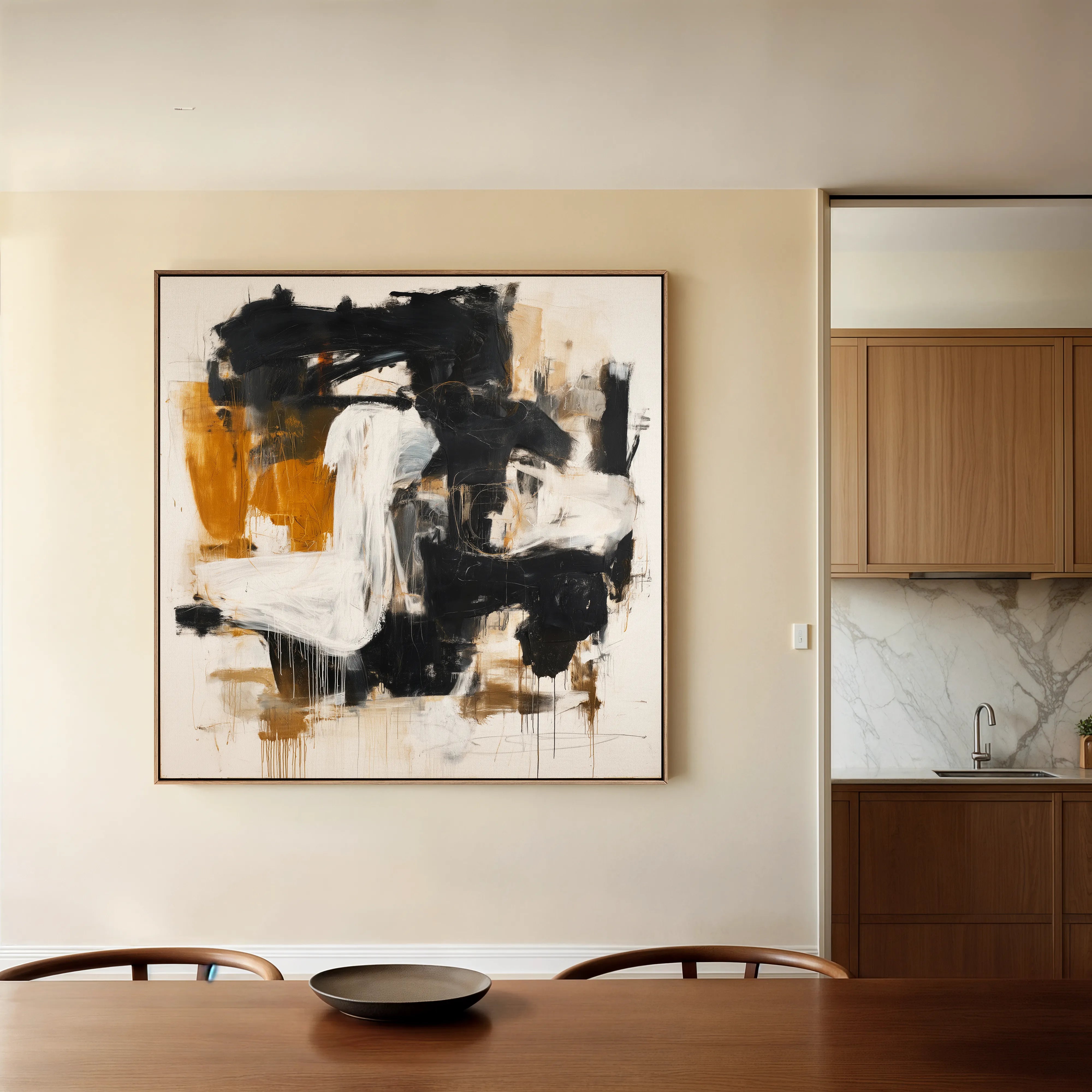 Abstract 1061 Canvas Art 60 x 60 cm / Black