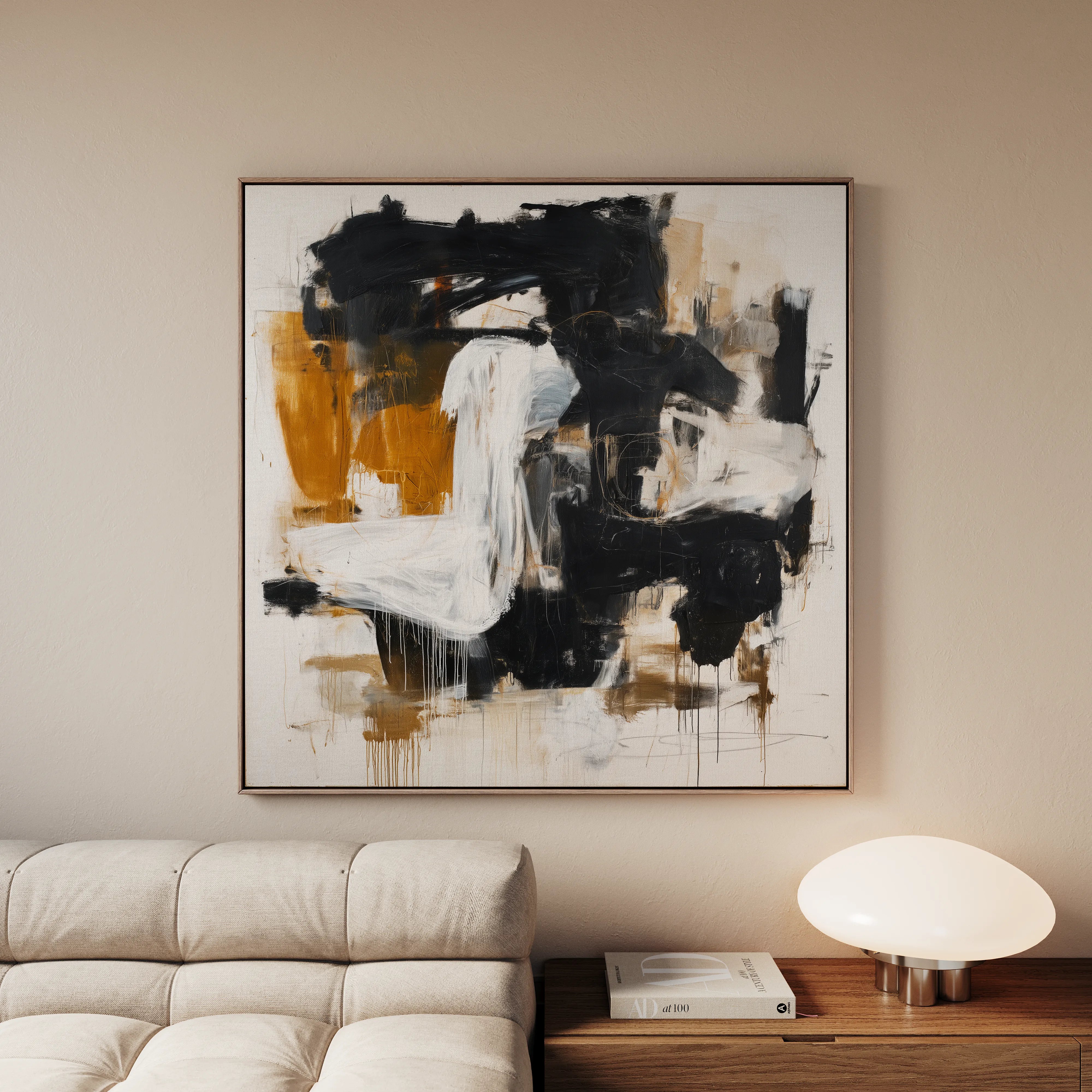Abstract 1061 Canvas Art 60 x 60 cm / Black