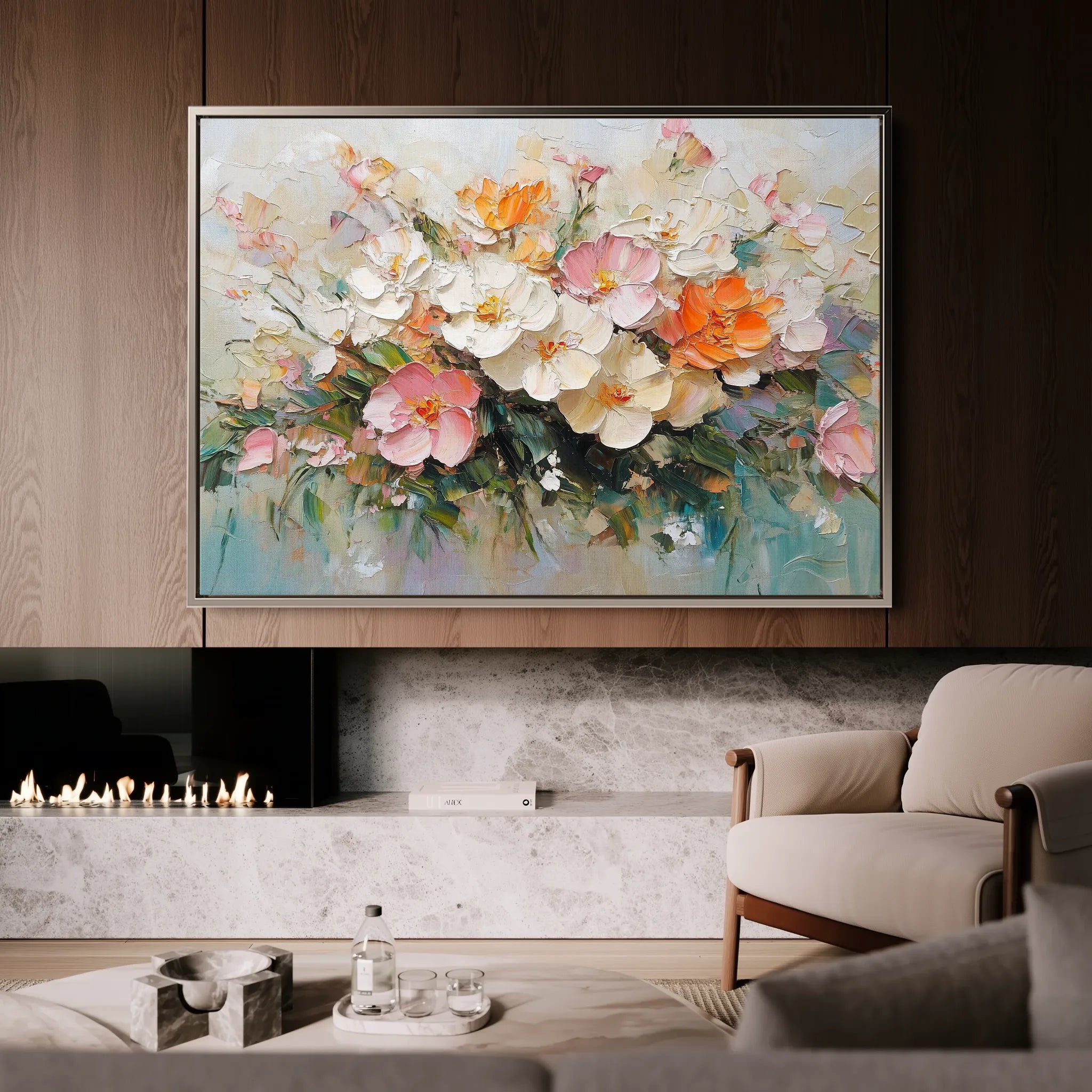 Floral 1063 Canvas Art 60 x 40 cm / Black
