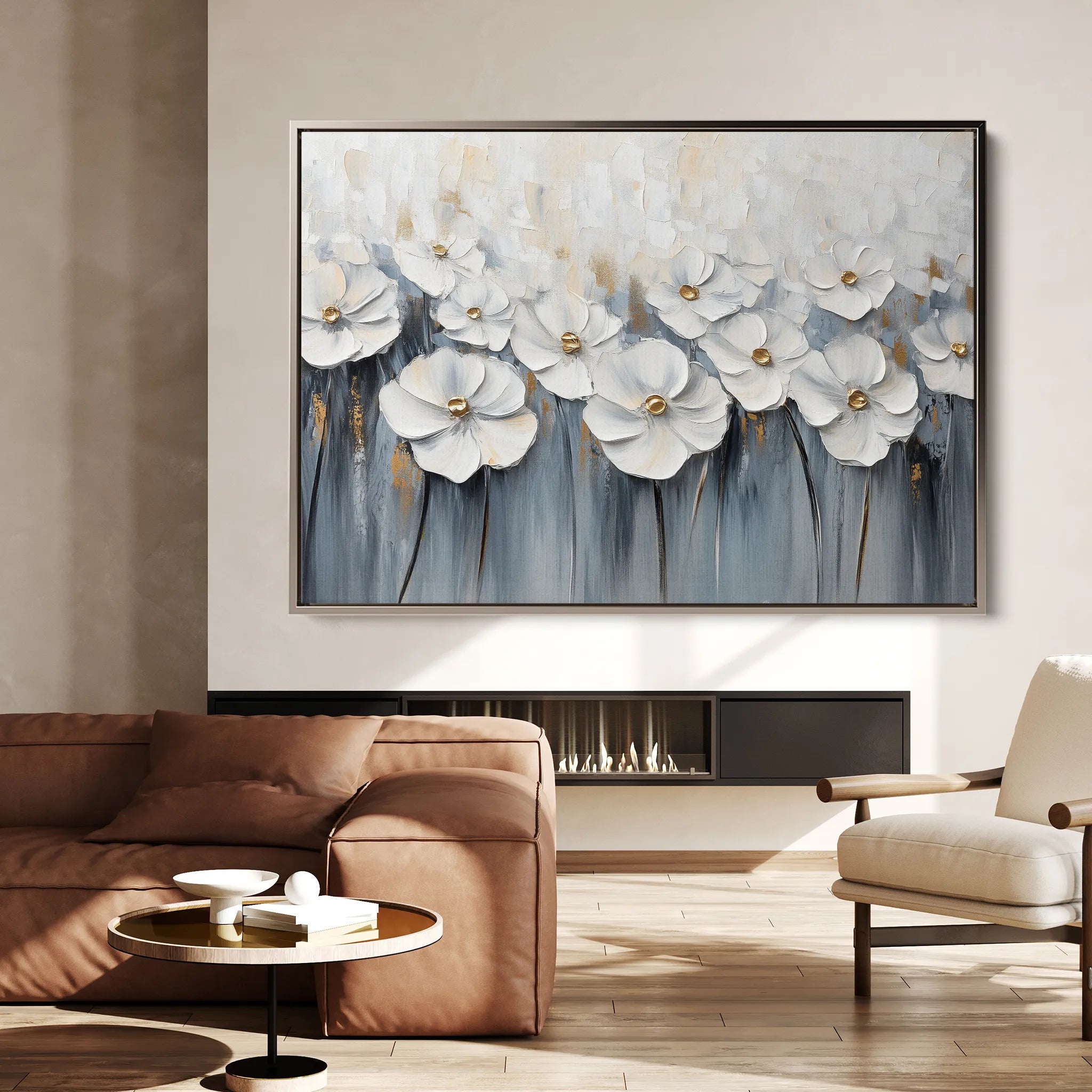 Floral 1064 Canvas Art 60 x 40 cm / Black
