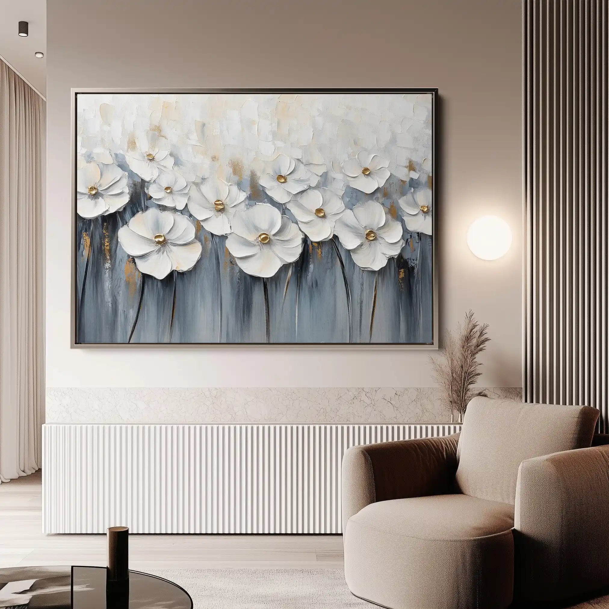 Floral 1064 Canvas Art 60 x 40 cm / Black