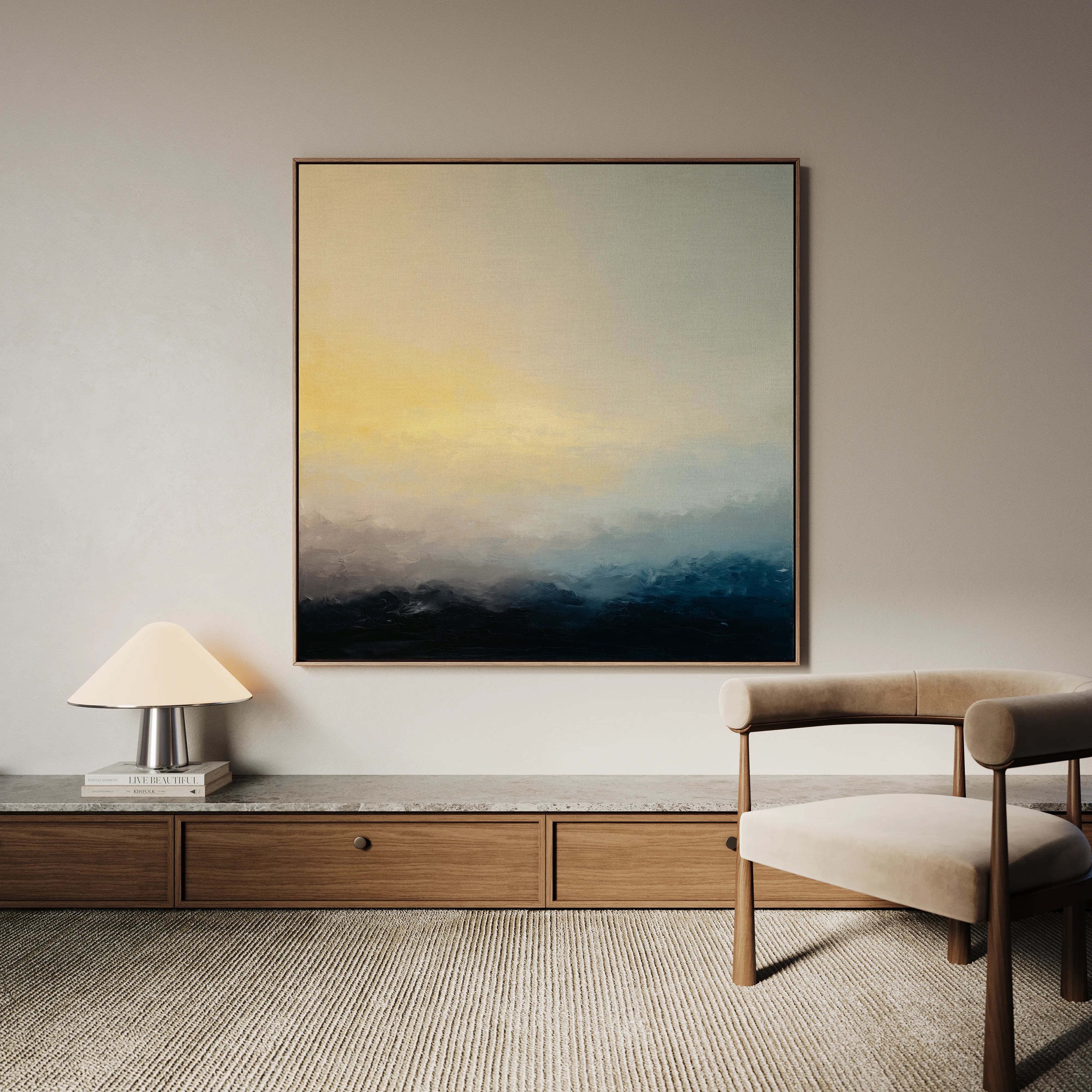 Abstract 1065 Canvas Art 60 x 60 cm / Black