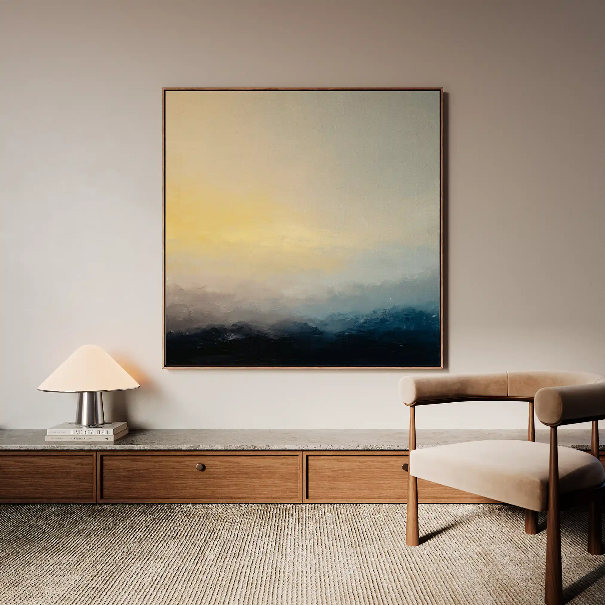 Abstract 1065 Canvas Art 60 x 60 cm / Black