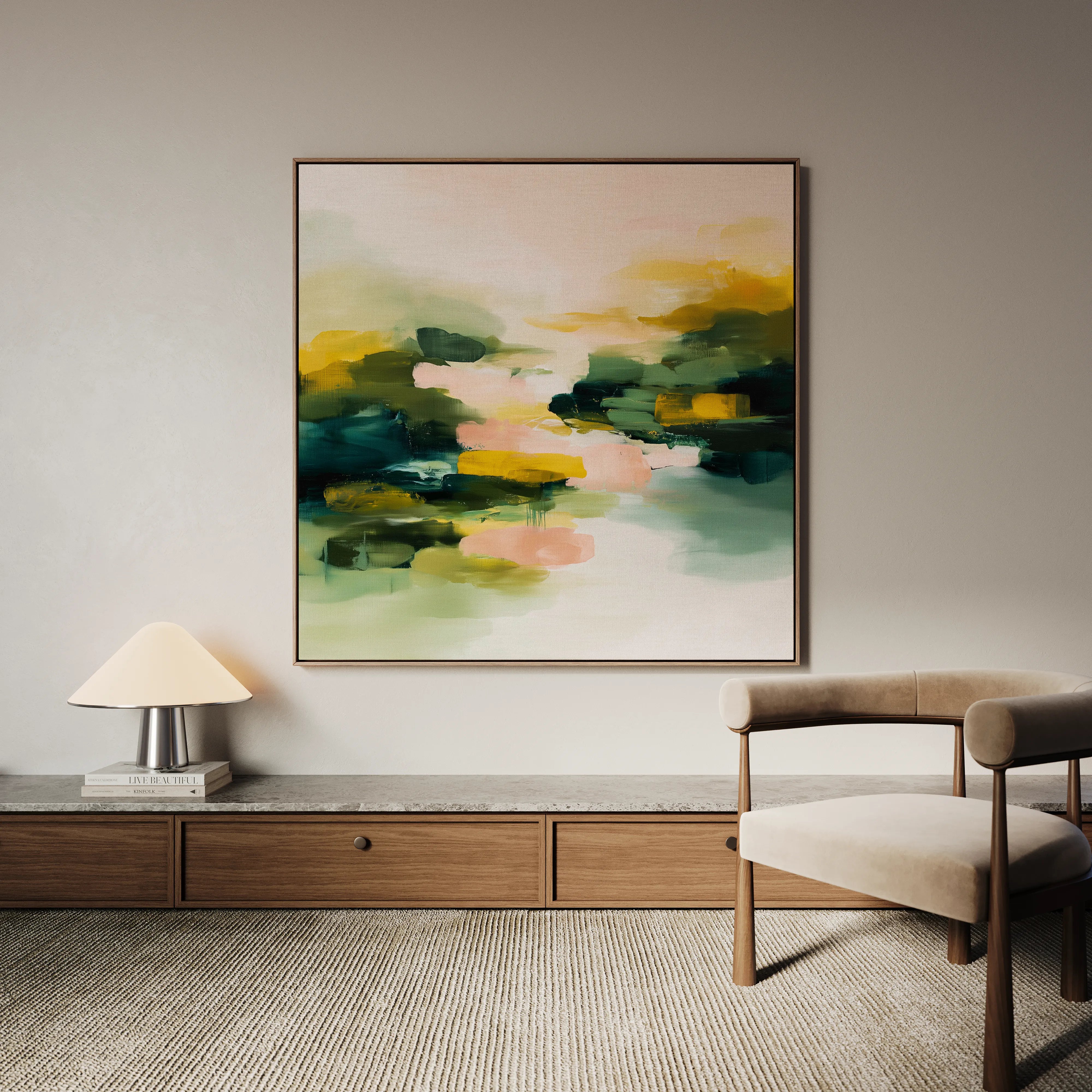 Abstract 1066 Canvas Art 60 x 60 cm / Black