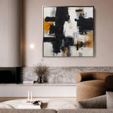 Abstract 1067 Canvas Art 60 x 60 cm / Black