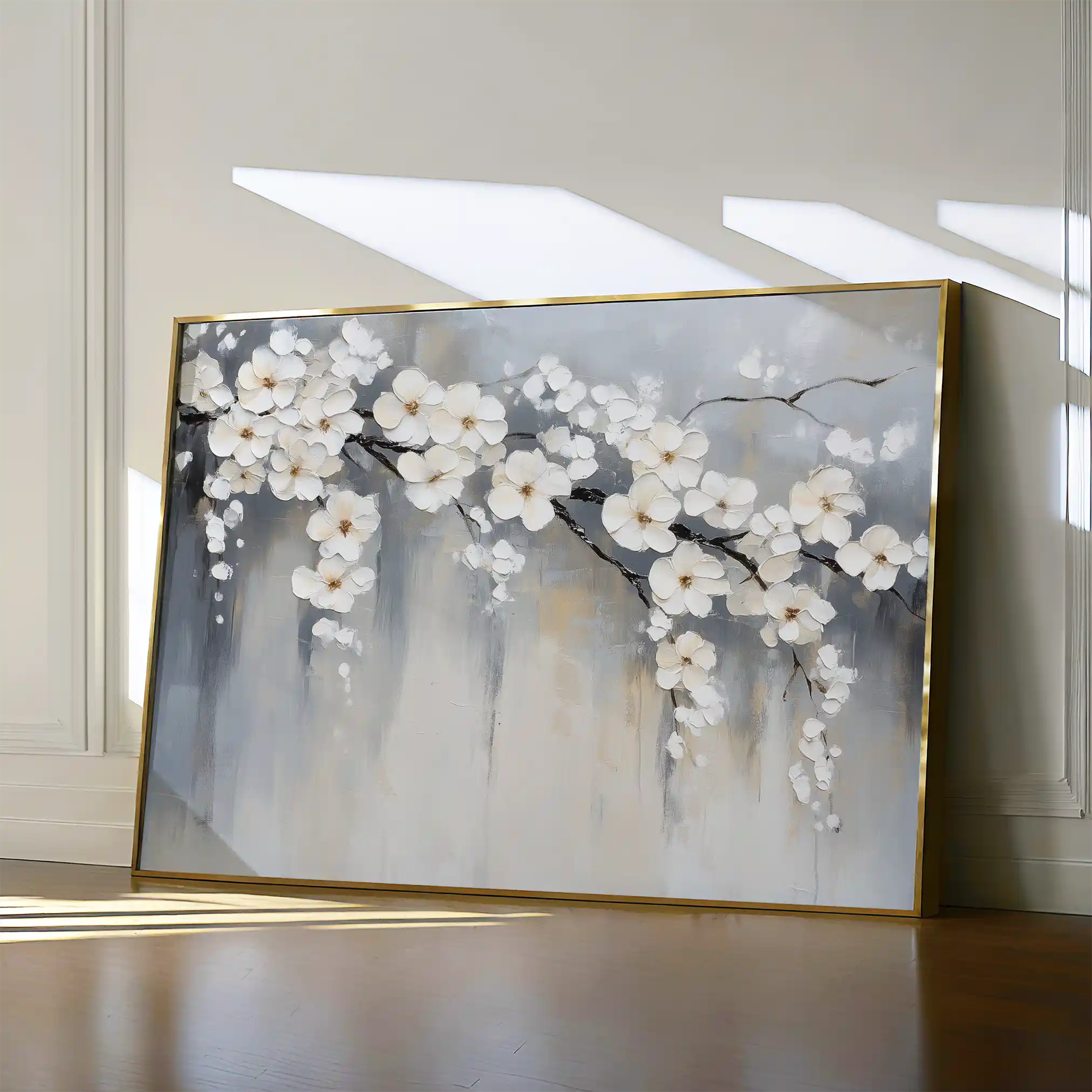 Floral 1067 Canvas Art 60 x 40 cm / Black