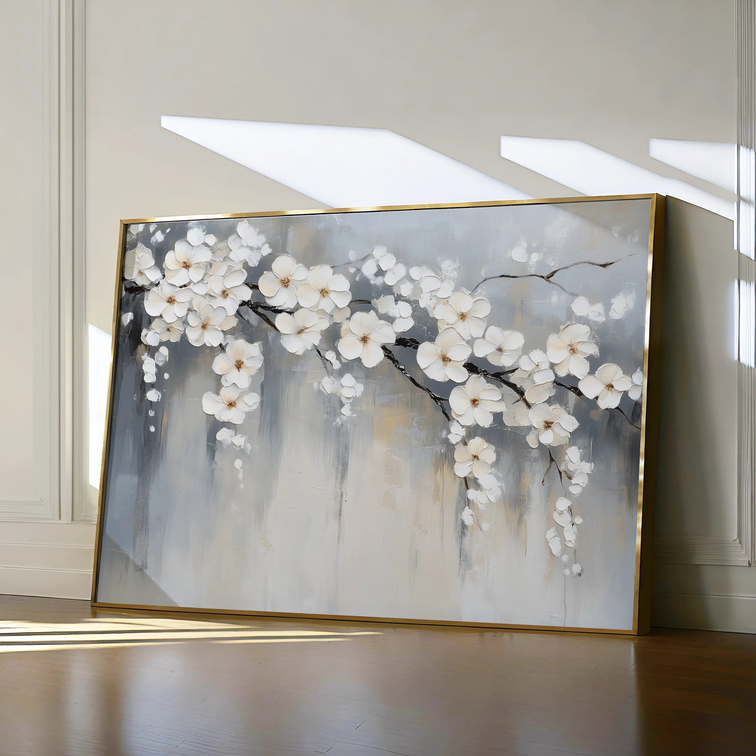 Floral 1067 Canvas Art 60 x 40 cm / Black
